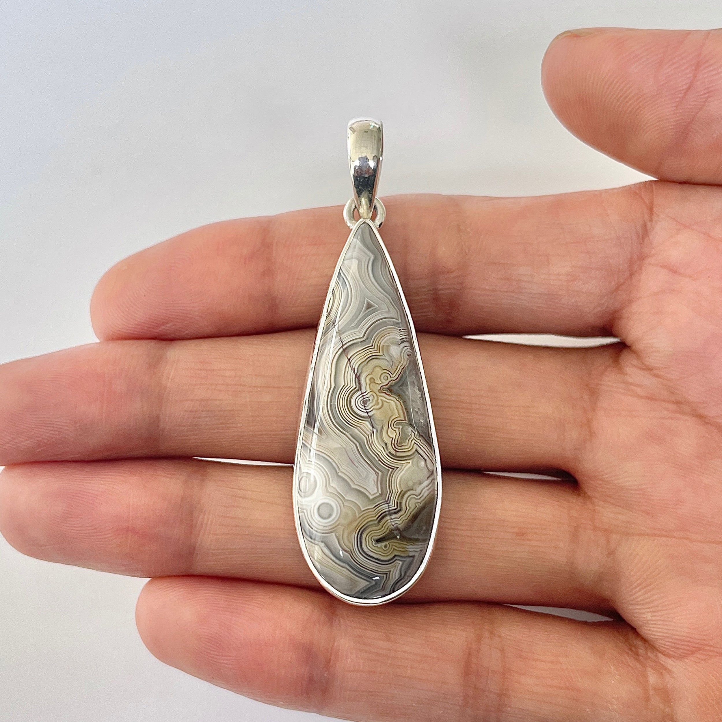Crazy Lace Agate Pendant-(CLA-1-10)