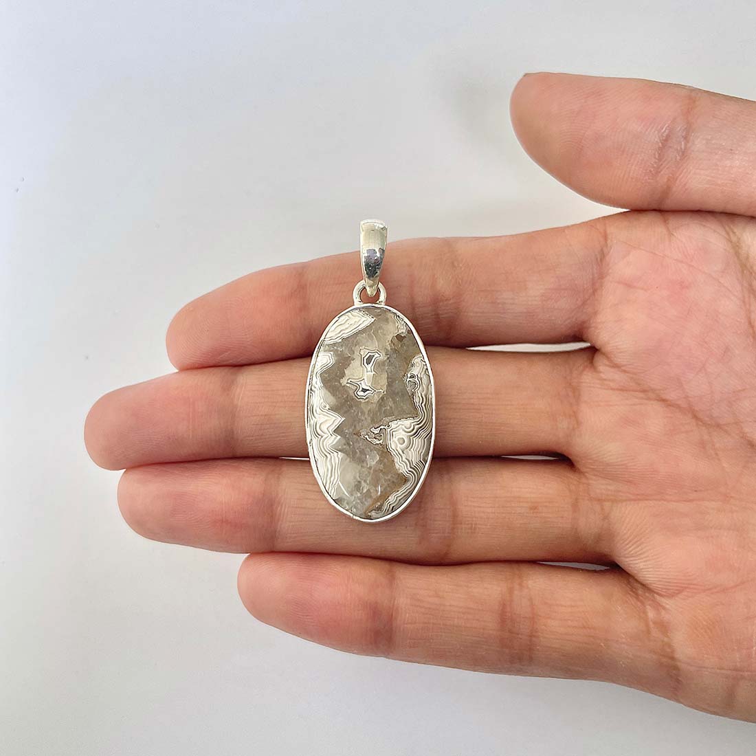 Crazy Lace Agate Pendant-(CLA-1-11)