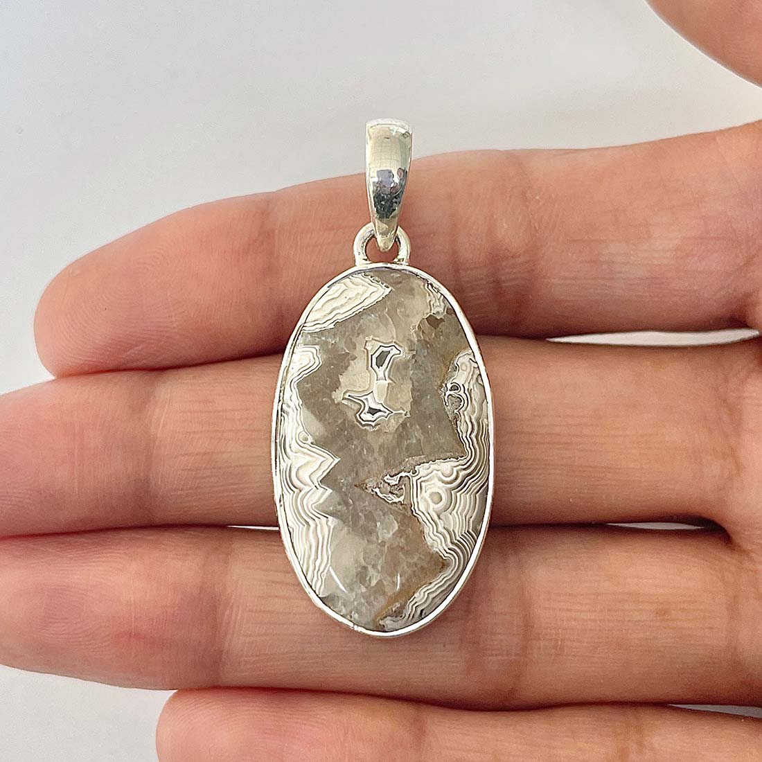 Crazy Lace Agate Pendant-(CLA-1-11)