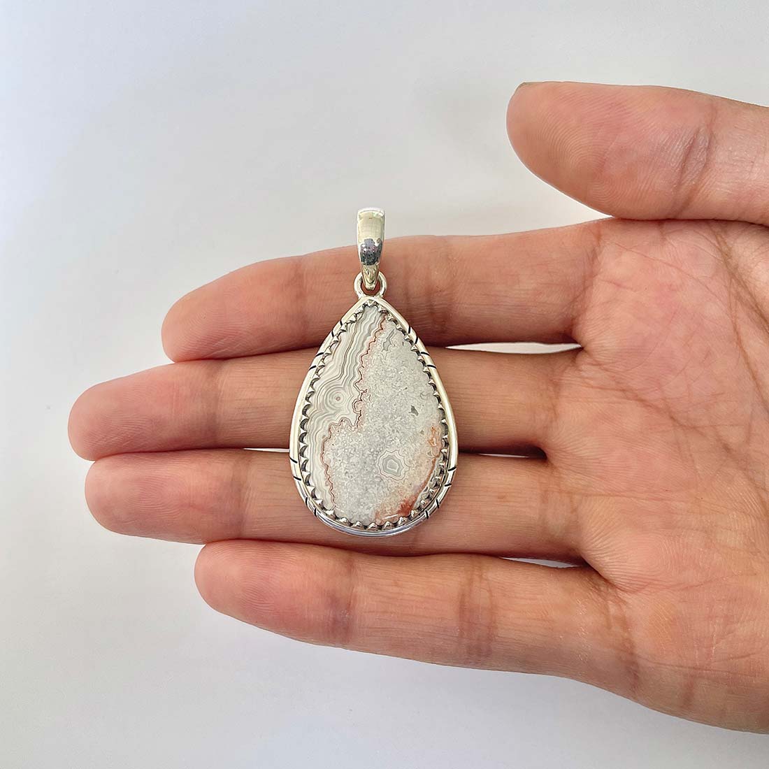 Crazy Lace Agate Pendant-(CLA-1-13)