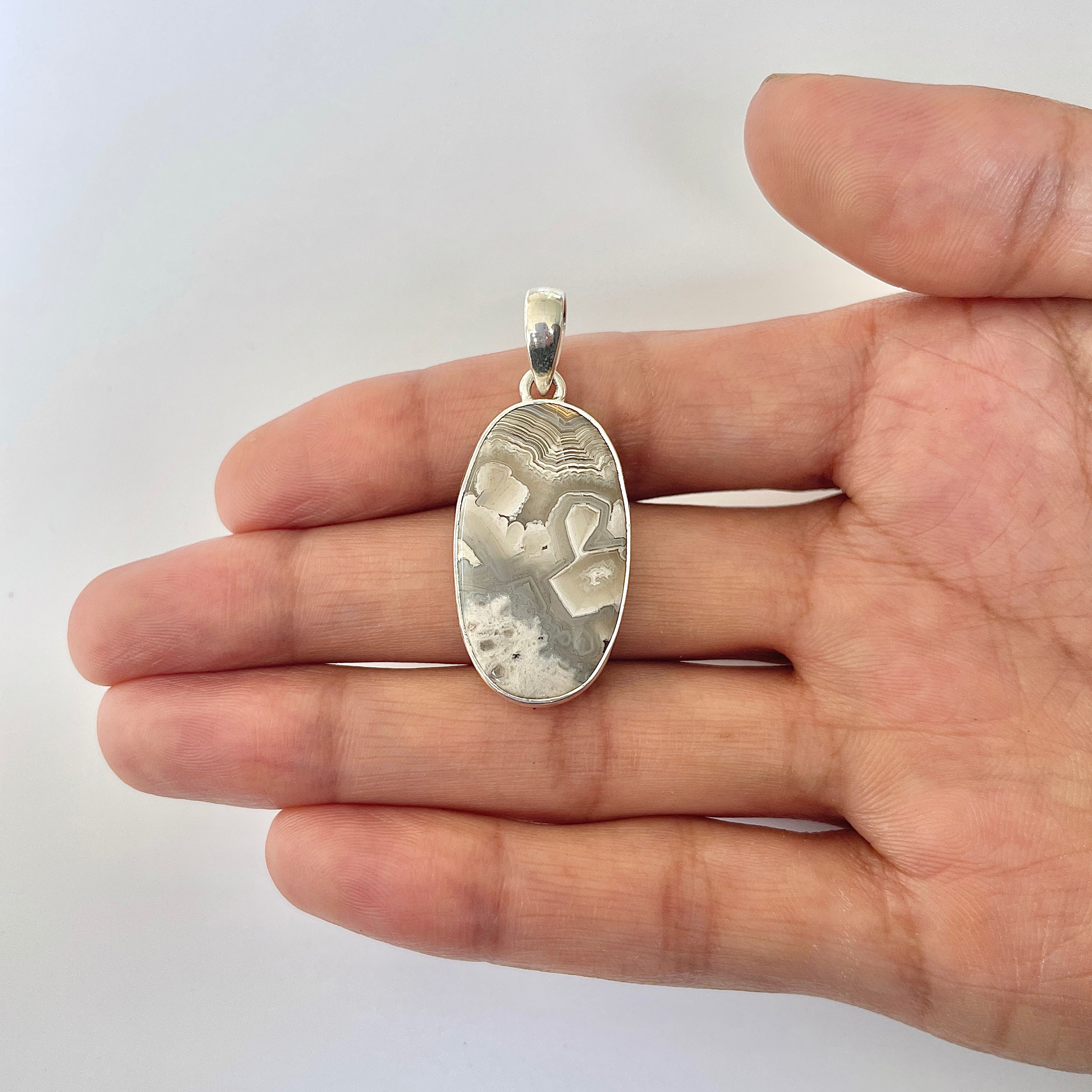 Crazy Lace Agate Pendant-(CLA-1-14)