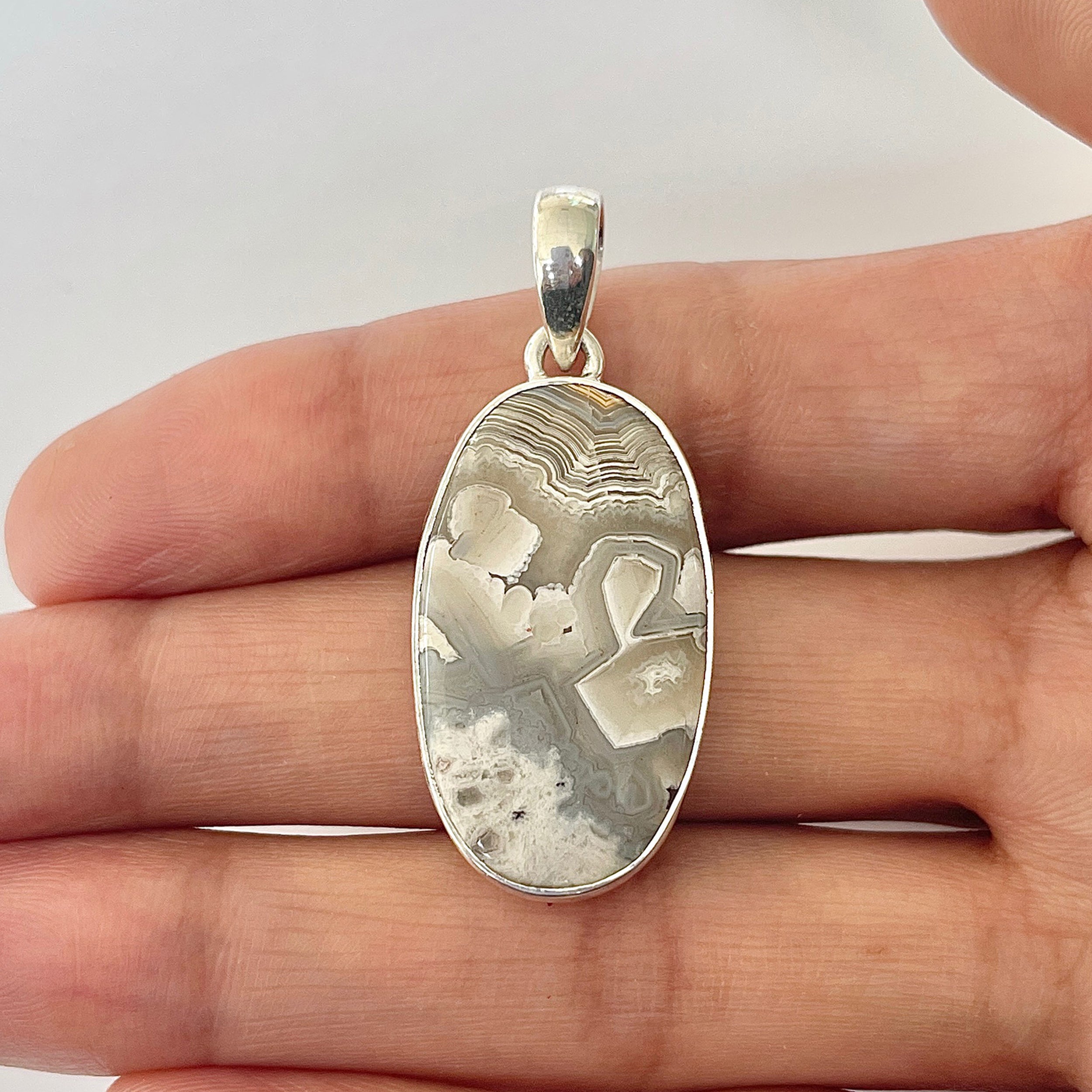 Crazy Lace Agate Pendant-(CLA-1-14)
