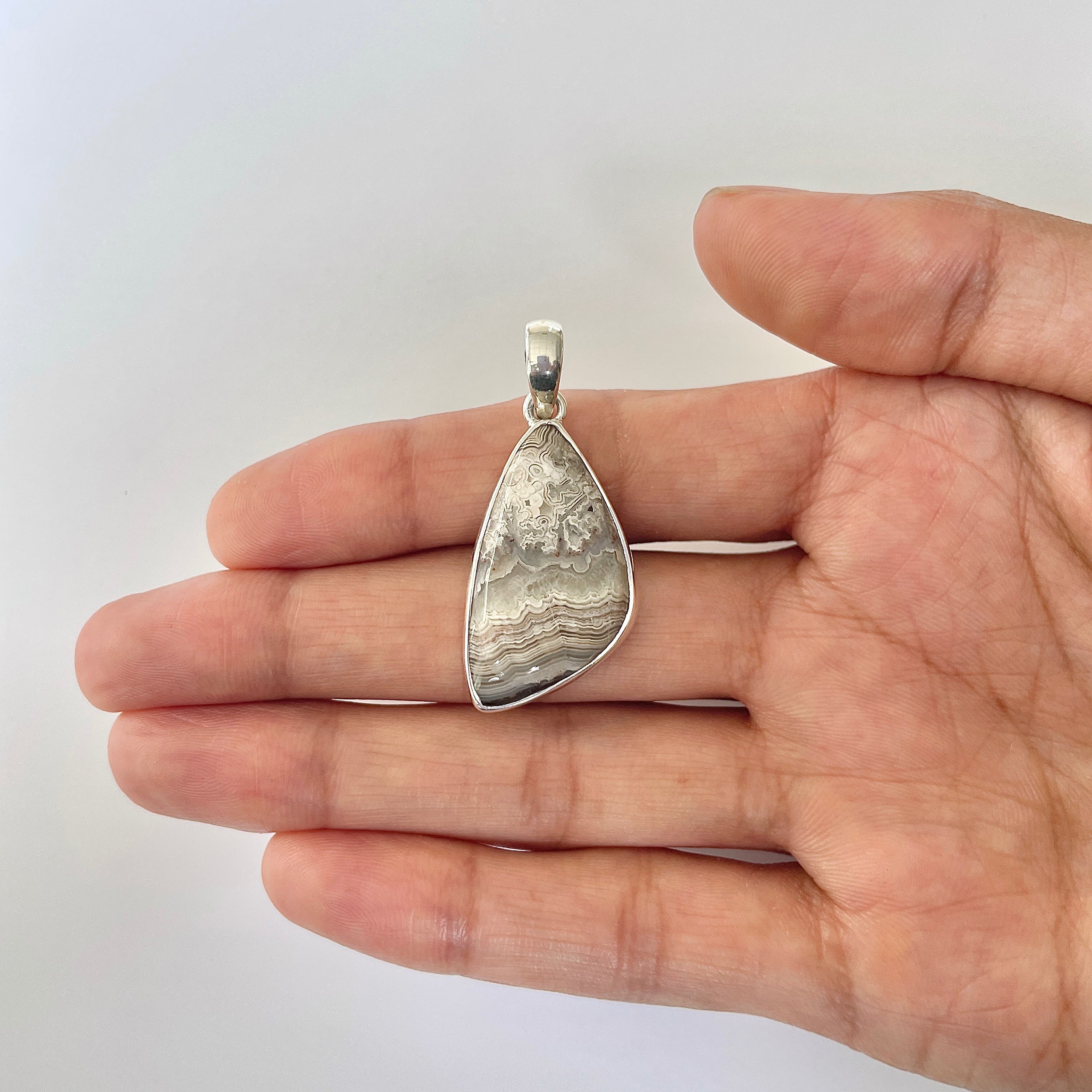 Crazy Lace Agate Pendant-(CLA-1-16)