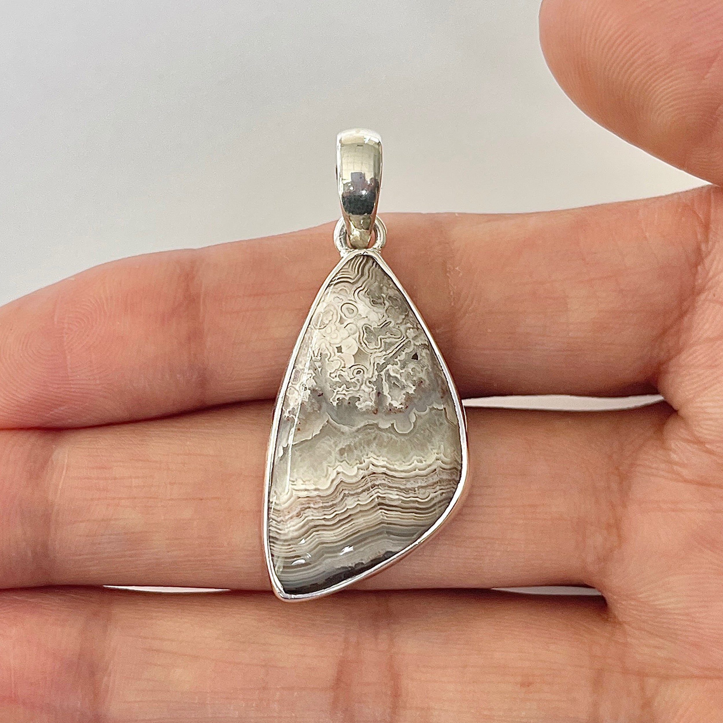 Crazy Lace Agate Pendant-(CLA-1-16)