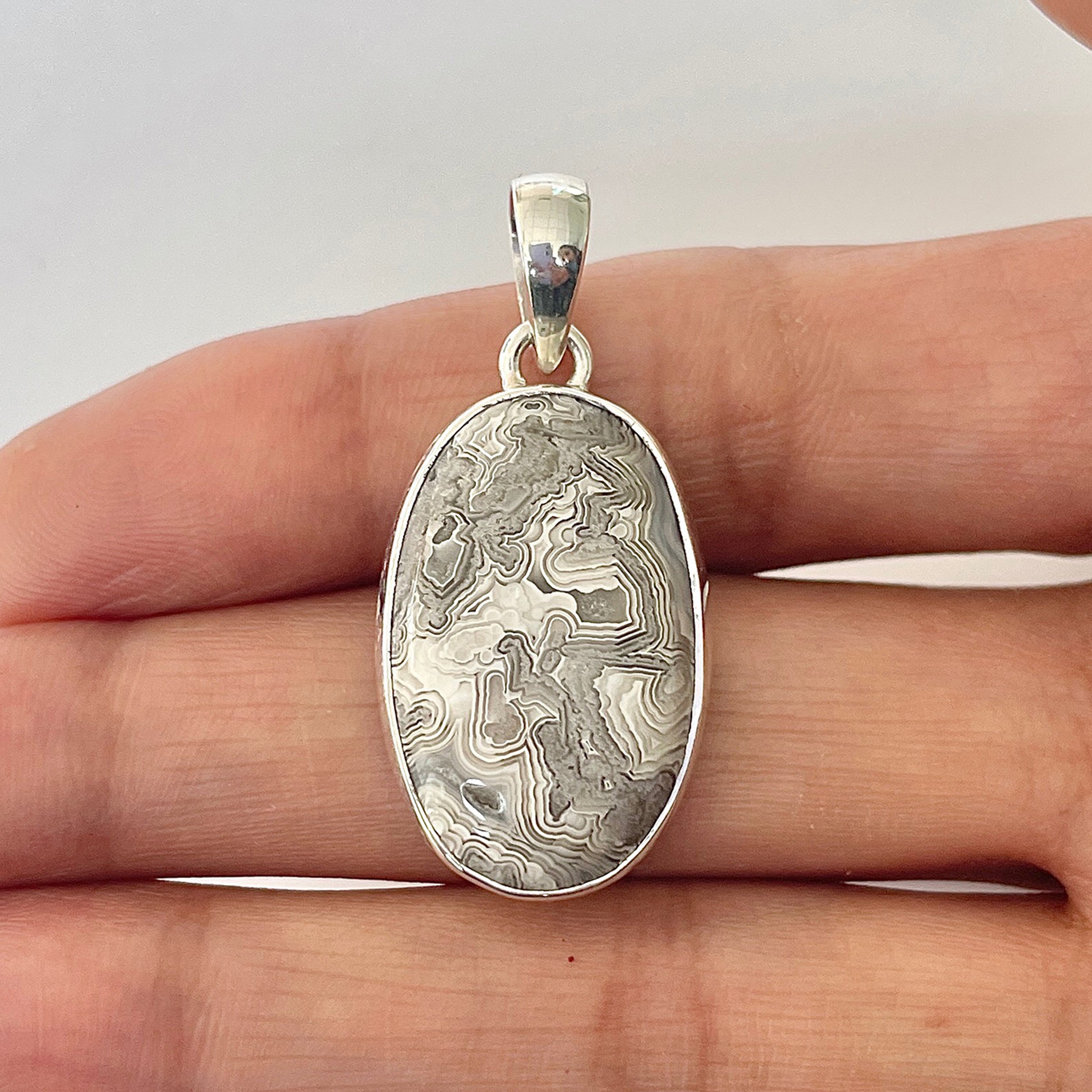 Crazy Lace Agate Pendant-(CLA-1-18)