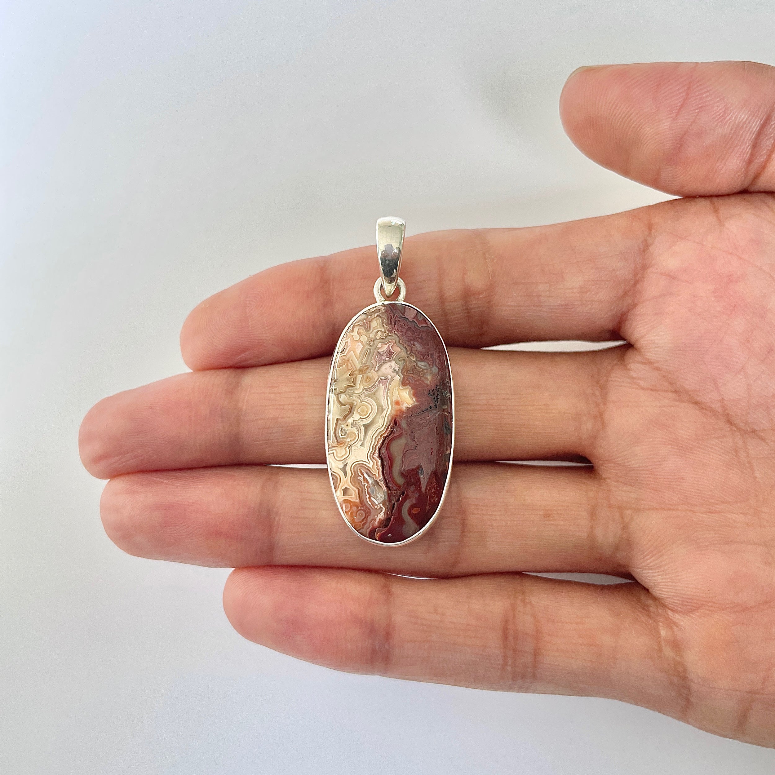 Crazy Lace Agate Pendant-(CLA-1-19)
