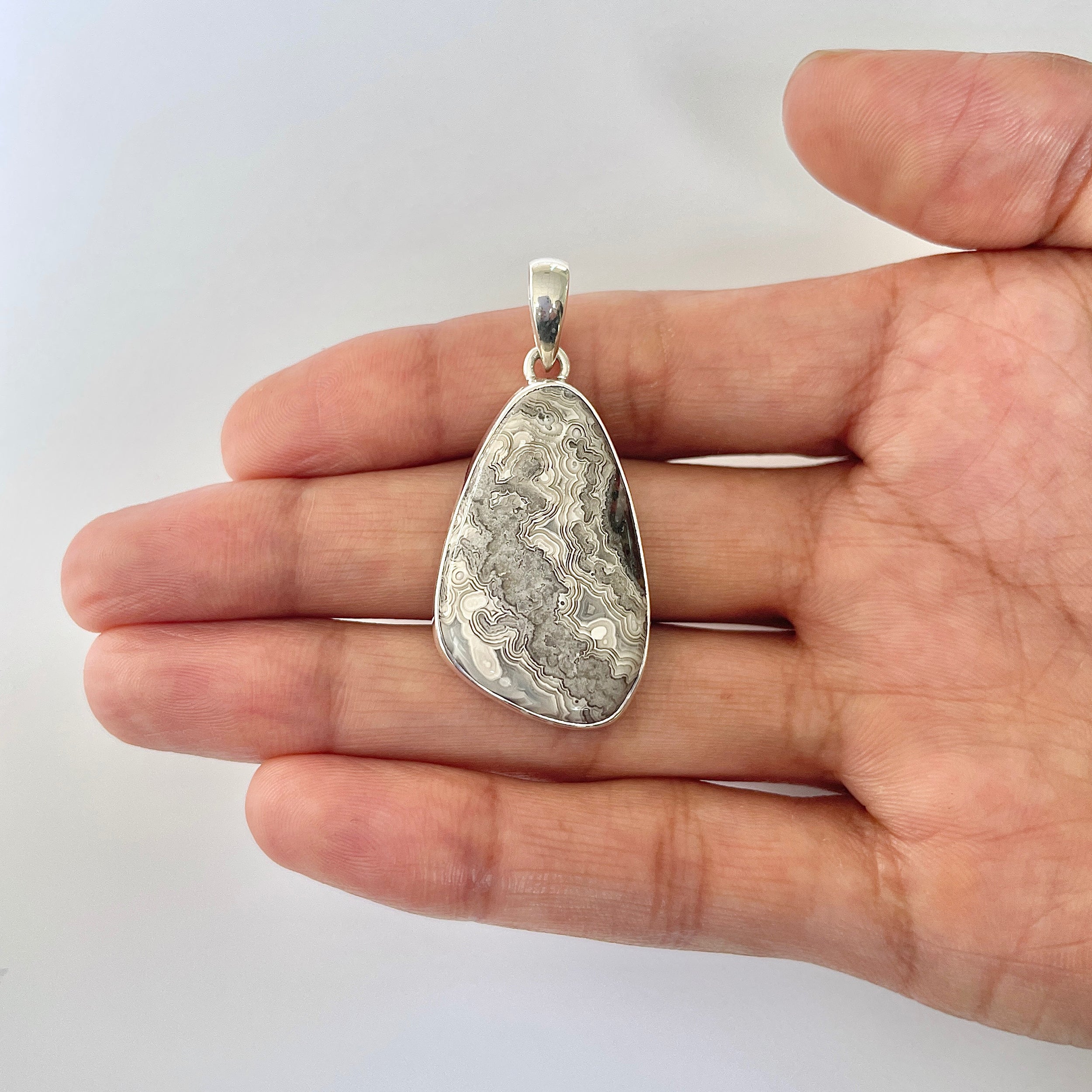 Crazy Lace Agate Pendant-(CLA-1-2)