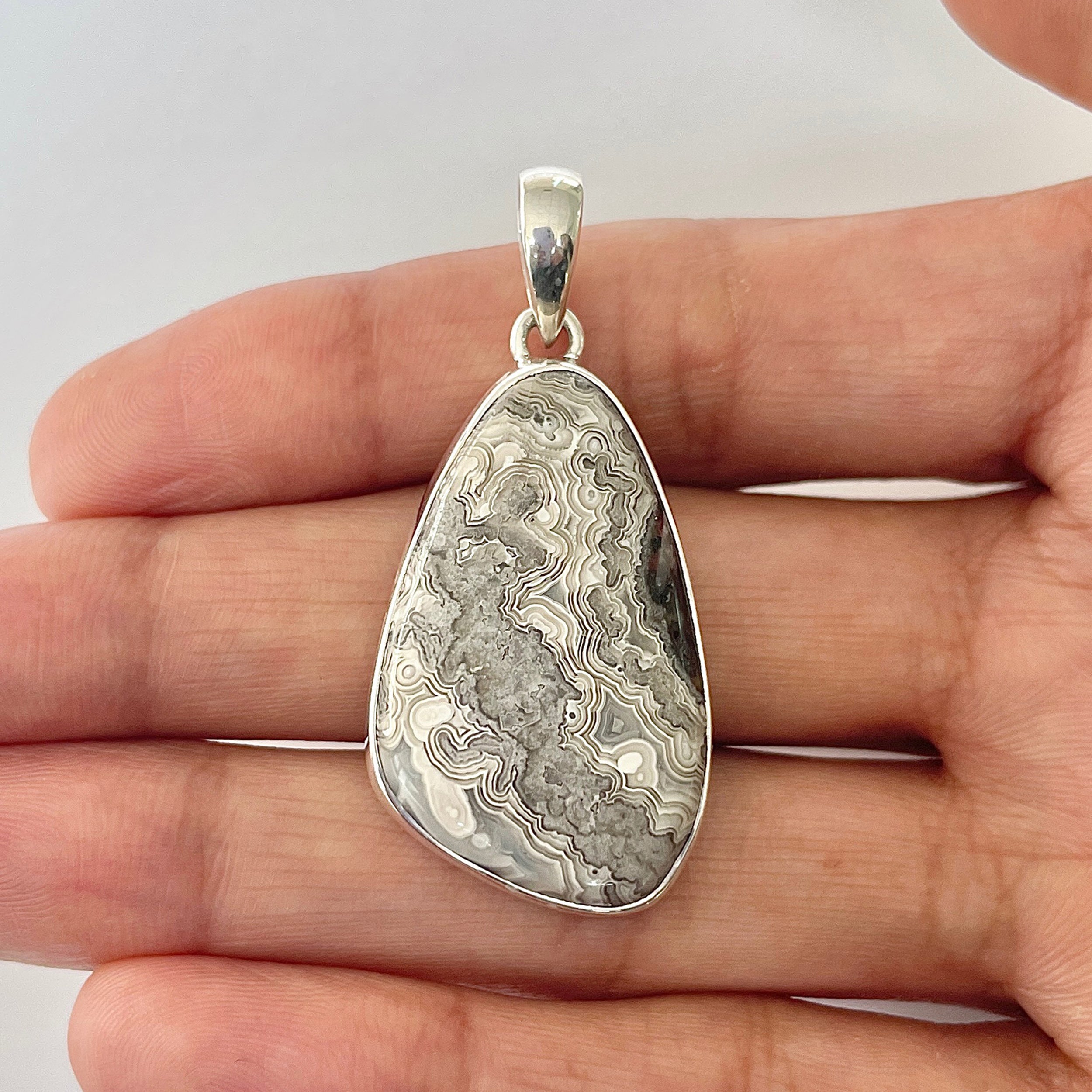 Crazy Lace Agate Pendant-(CLA-1-2)