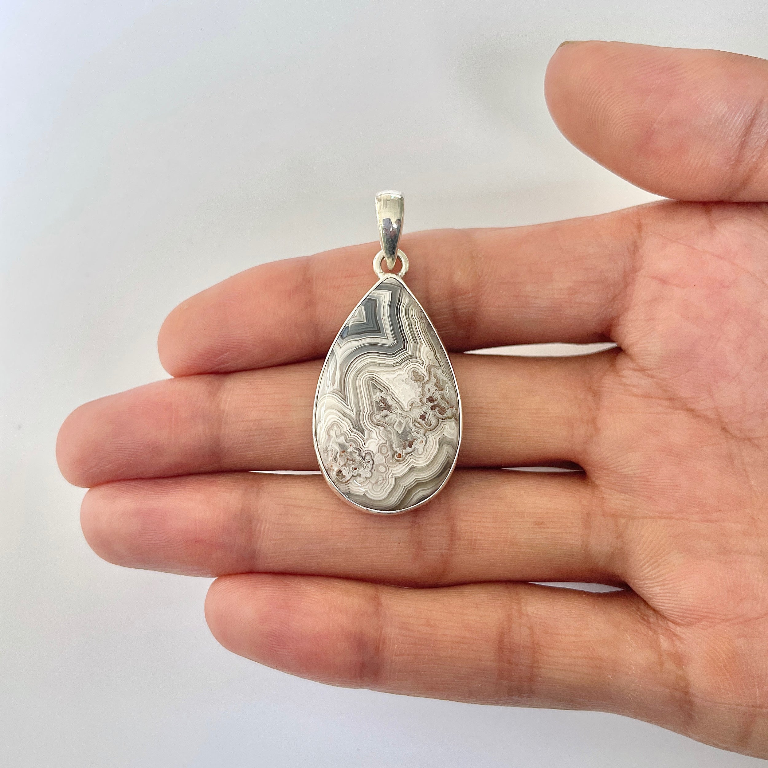 Crazy Lace Agate Pendant-(CLA-1-21)