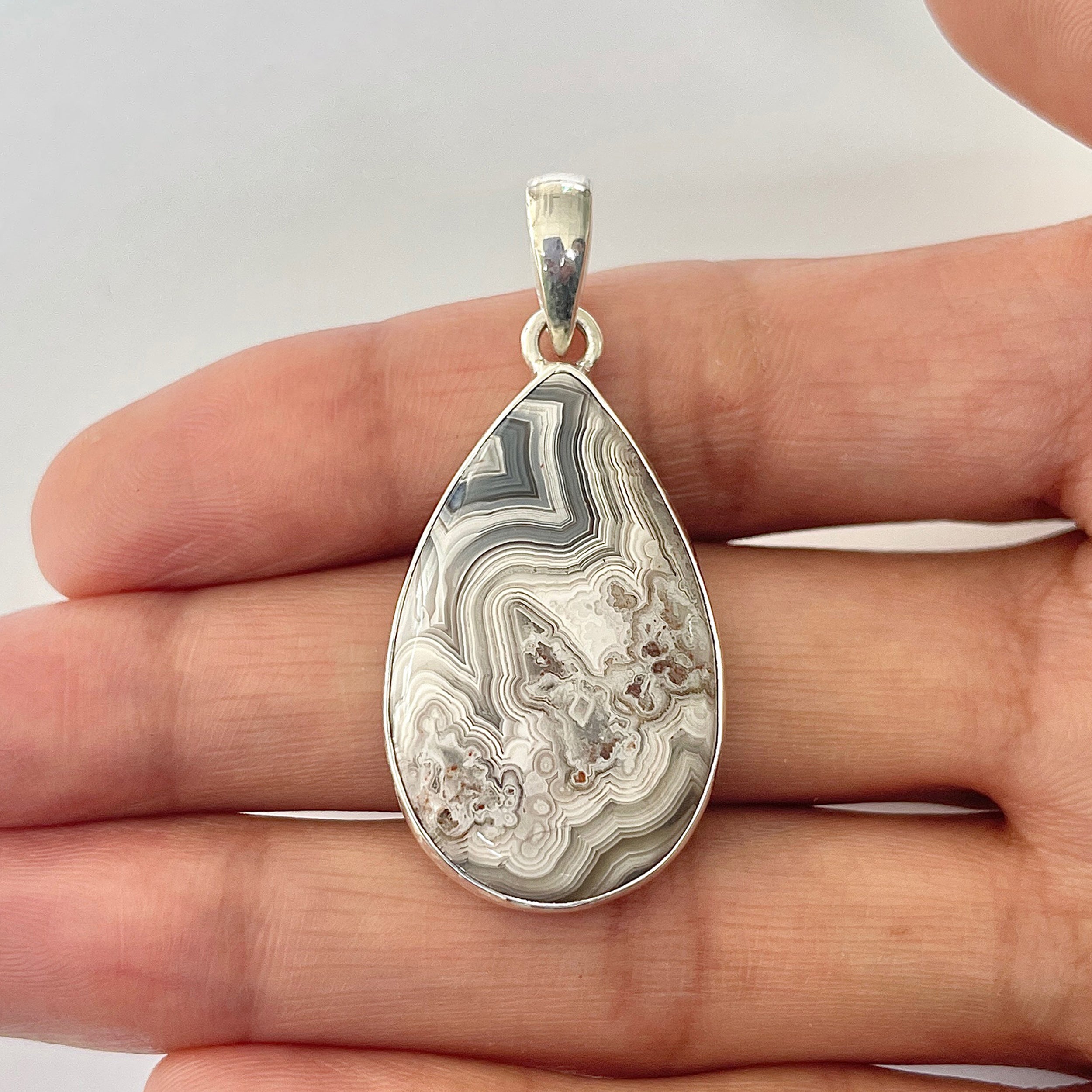 Crazy Lace Agate Pendant-(CLA-1-21)