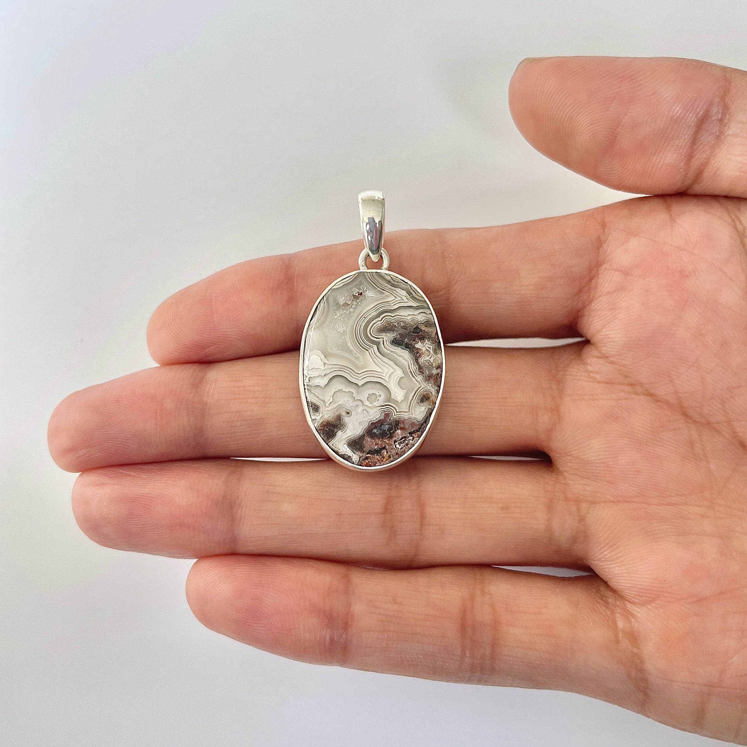 Crazy Lace Agate Pendant-(CLA-1-22)