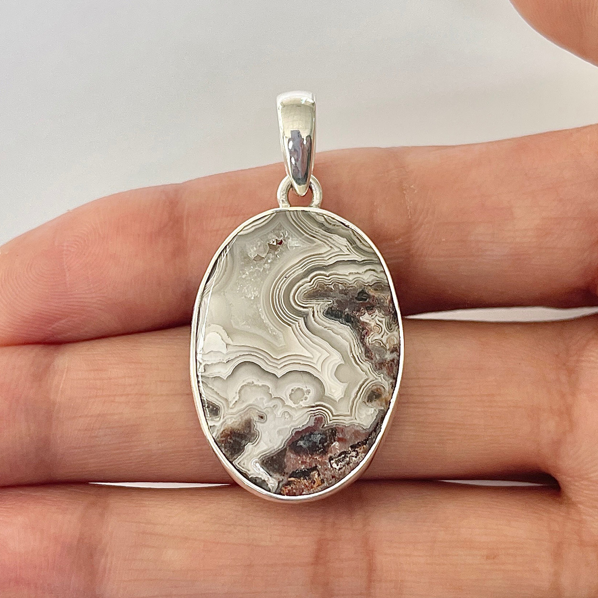 Crazy Lace Agate Pendant-(CLA-1-22)