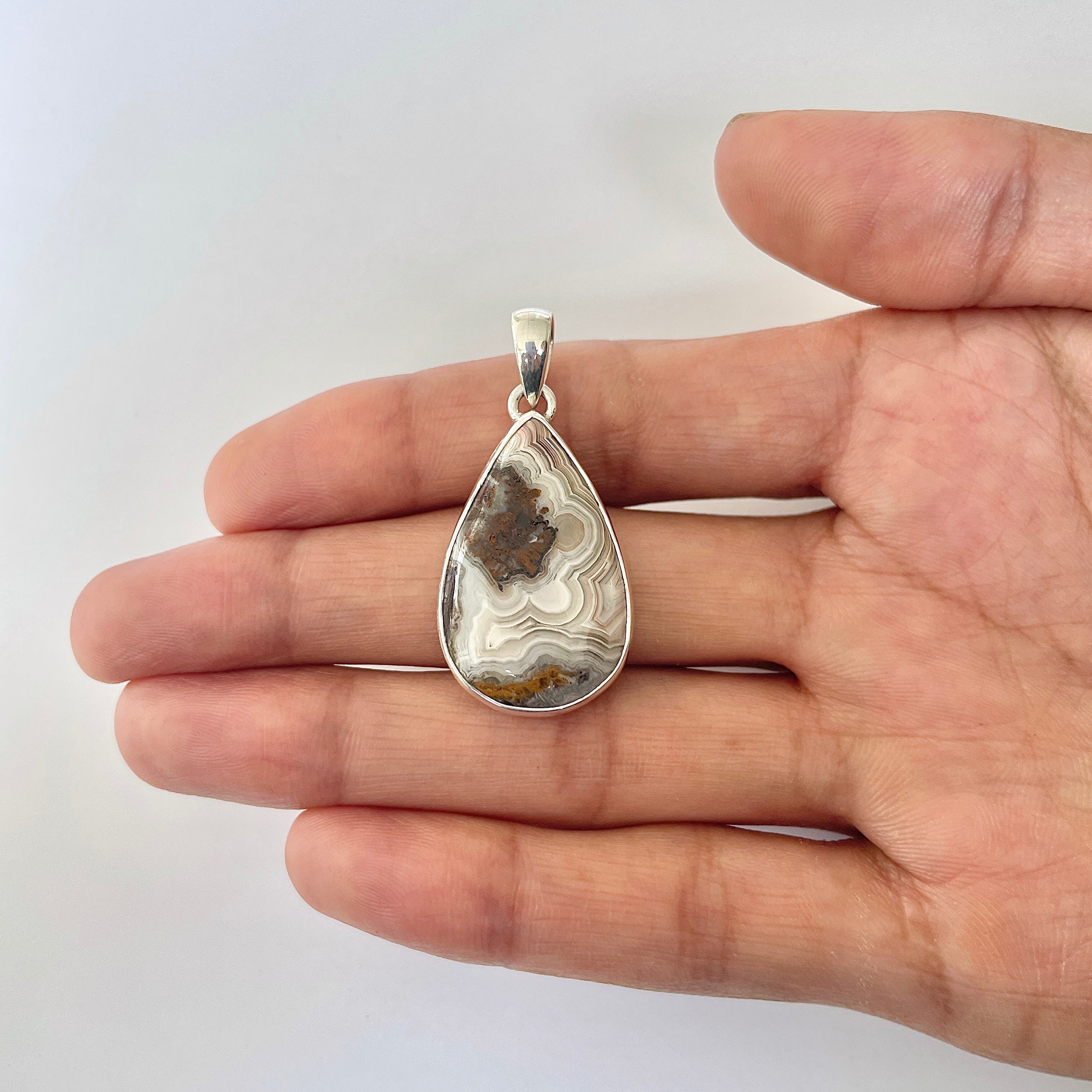 Crazy Lace Agate Pendant-(CLA-1-23)