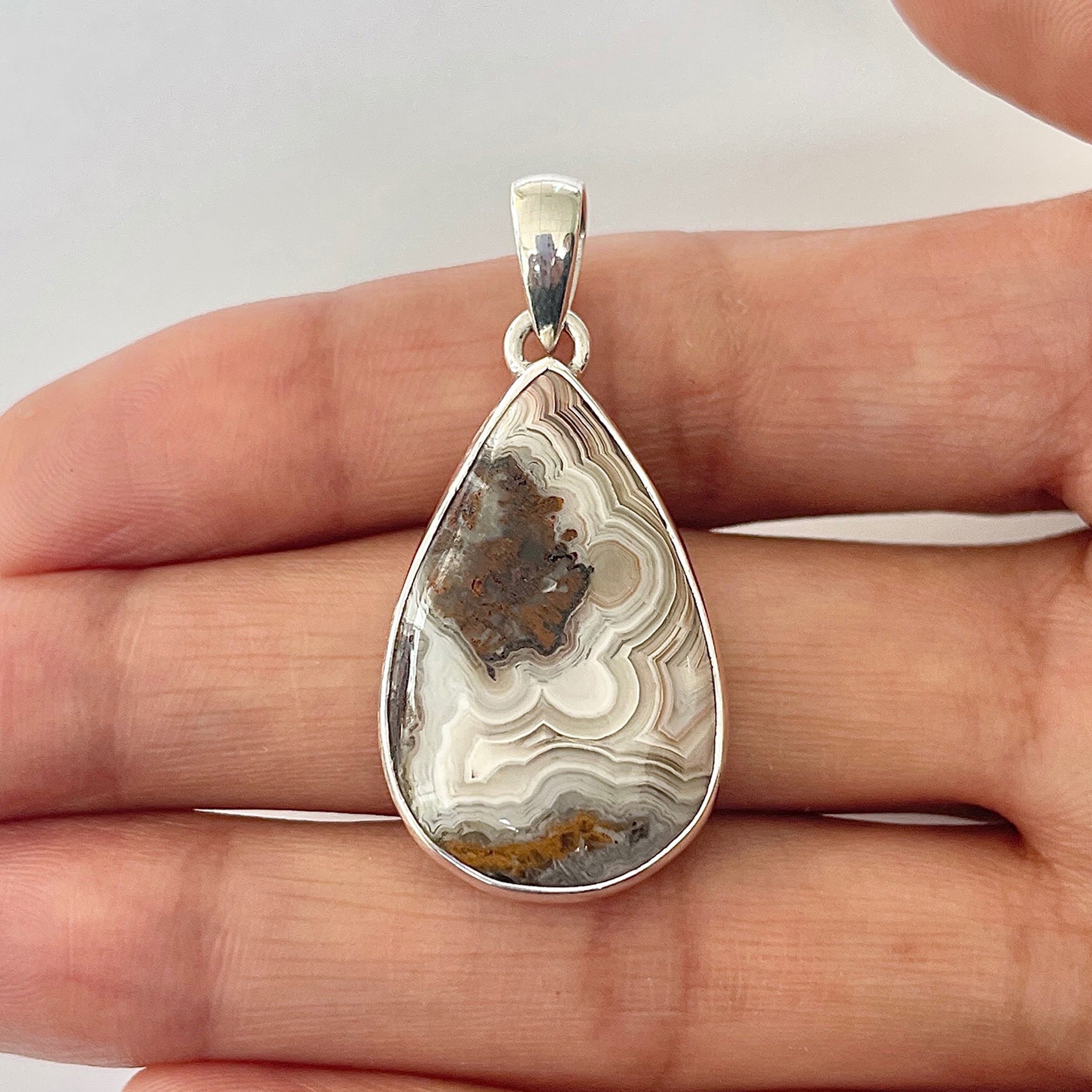 Crazy Lace Agate Pendant-(CLA-1-23)