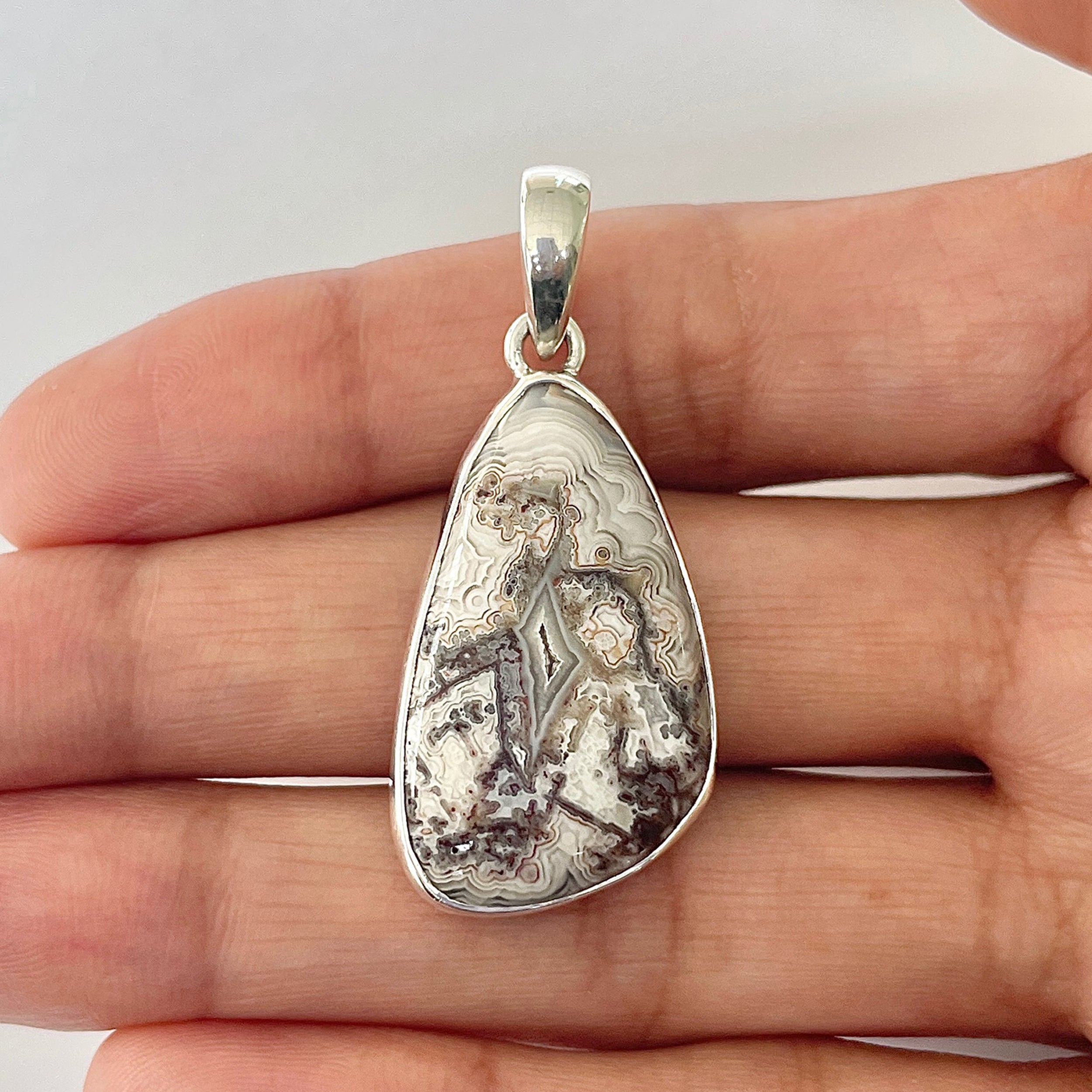 Crazy Lace Agate Pendant-(CLA-1-25)