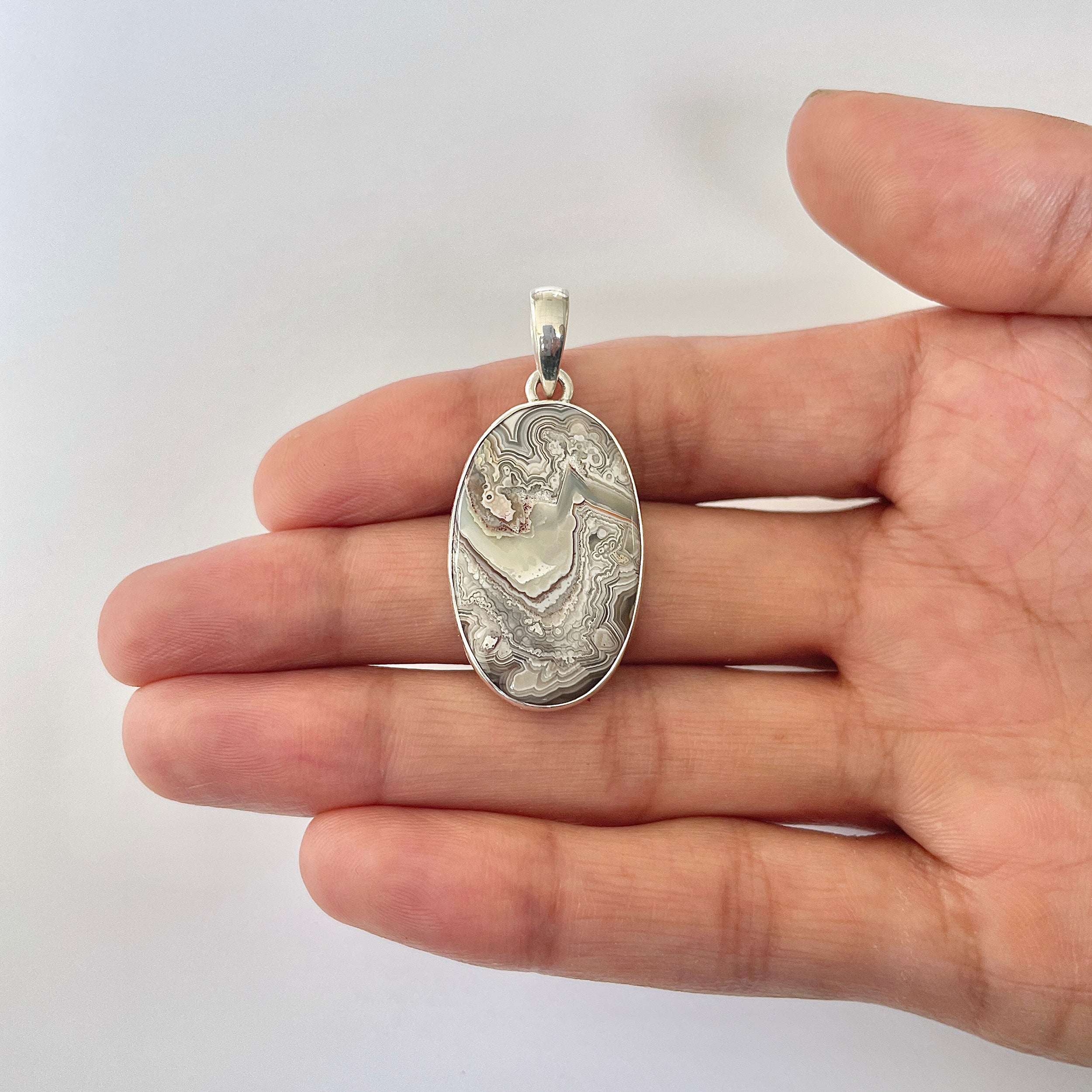 Crazy Lace Agate Pendant-(CLA-1-4)