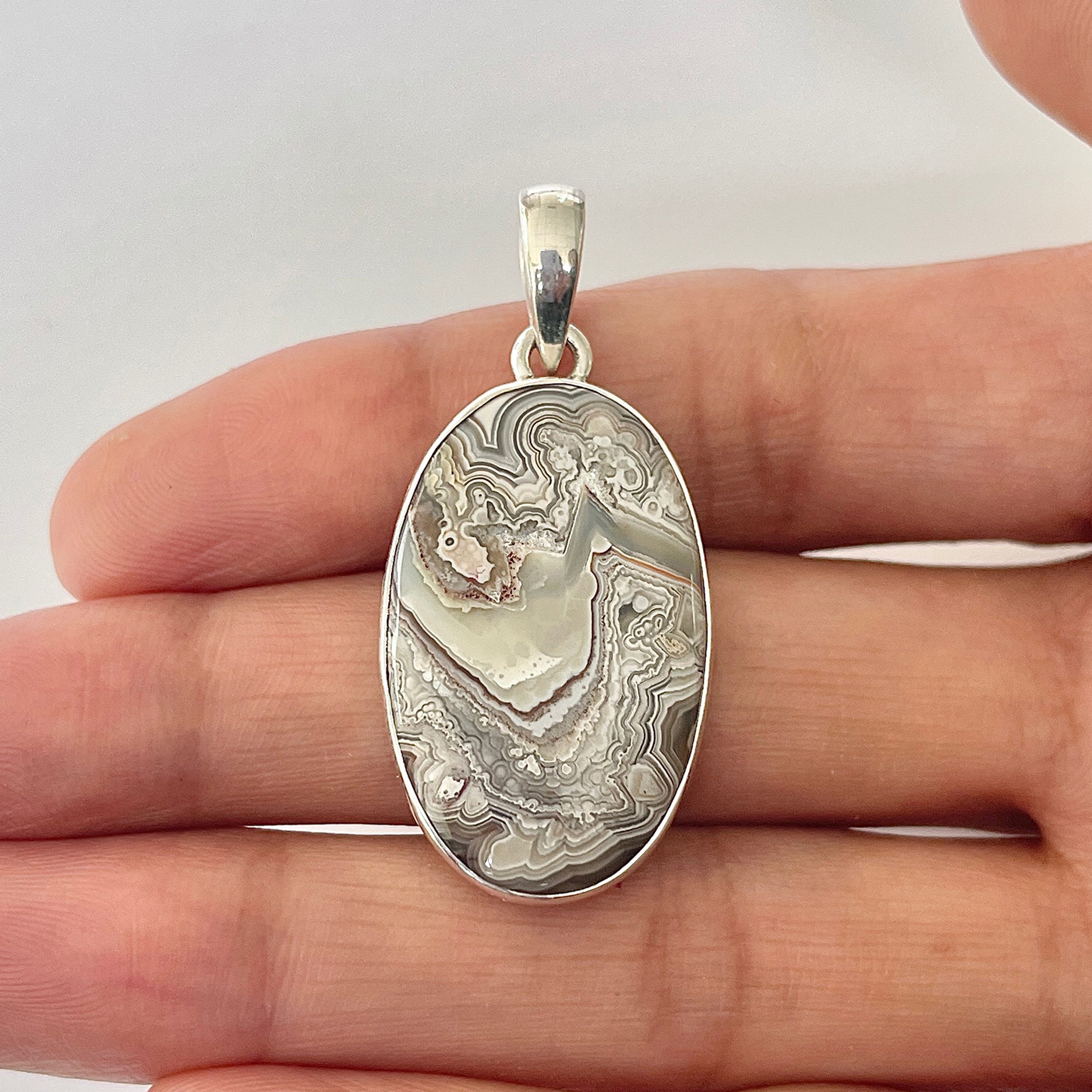 Crazy Lace Agate Pendant-(CLA-1-4)