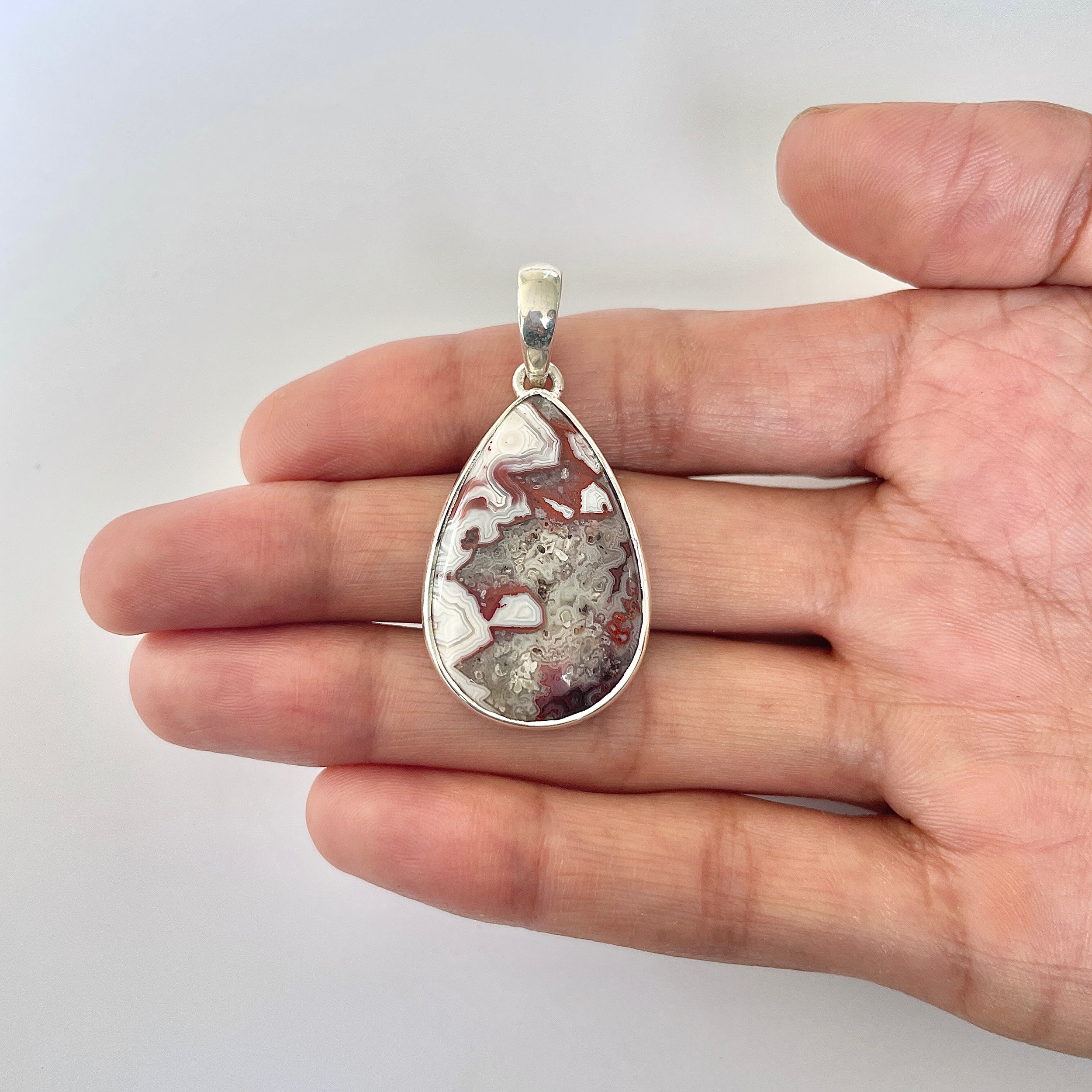 Crazy Lace Agate Pendant-(CLA-1-6)