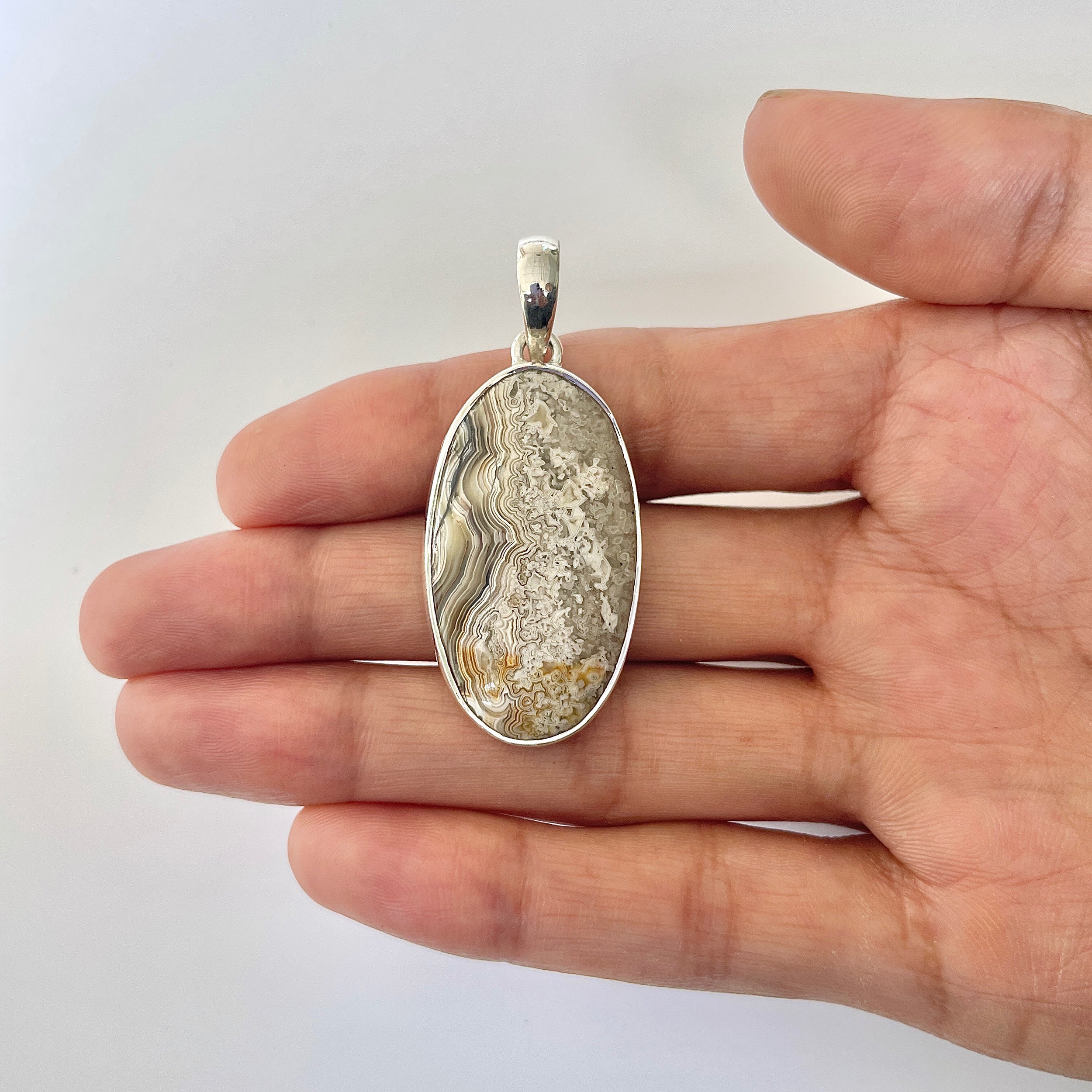 Crazy Lace Agate Pendant-(CLA-1-7)