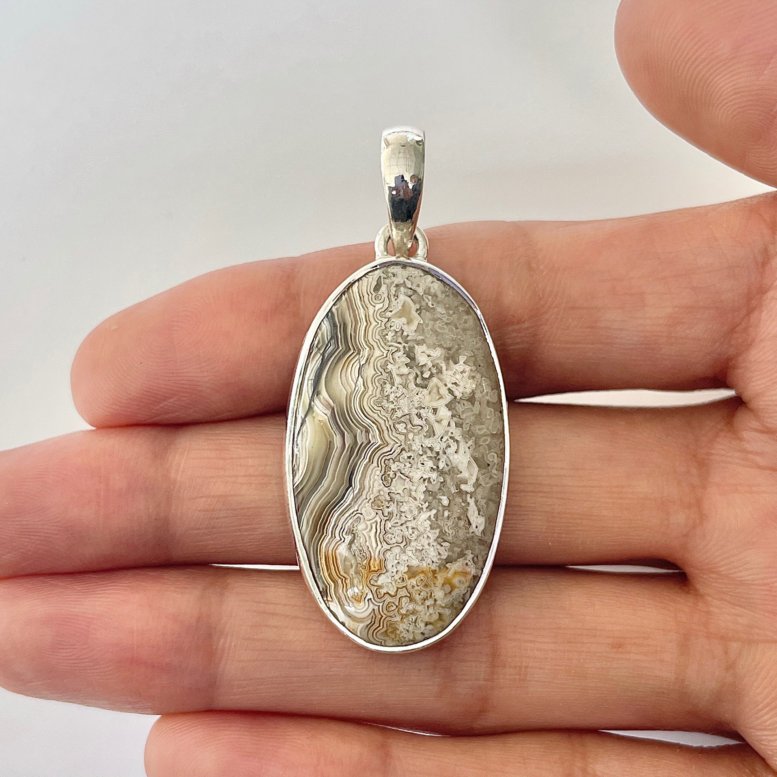 Crazy Lace Agate Pendant-(CLA-1-7)