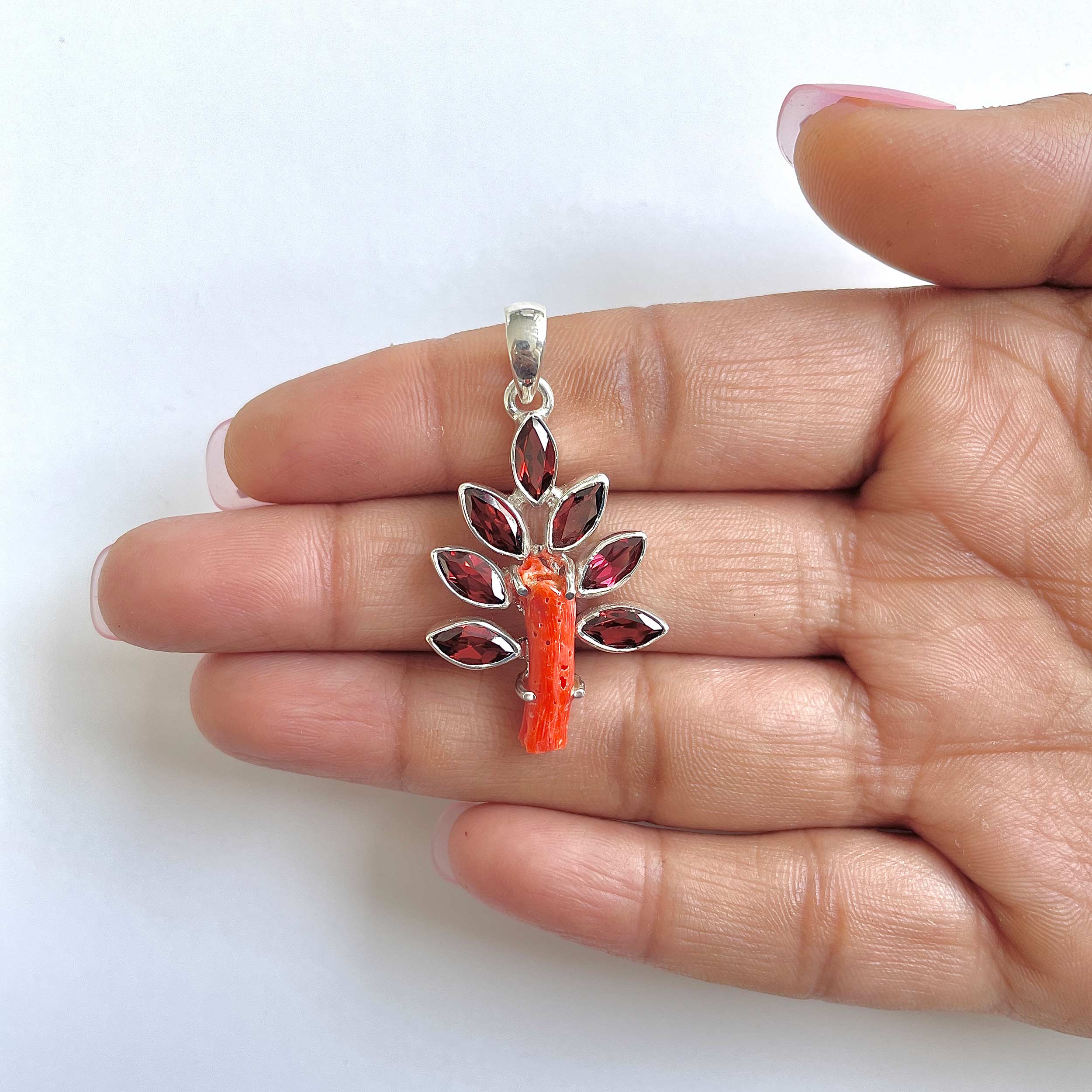Red Coral Pendant-(COR-1-10)