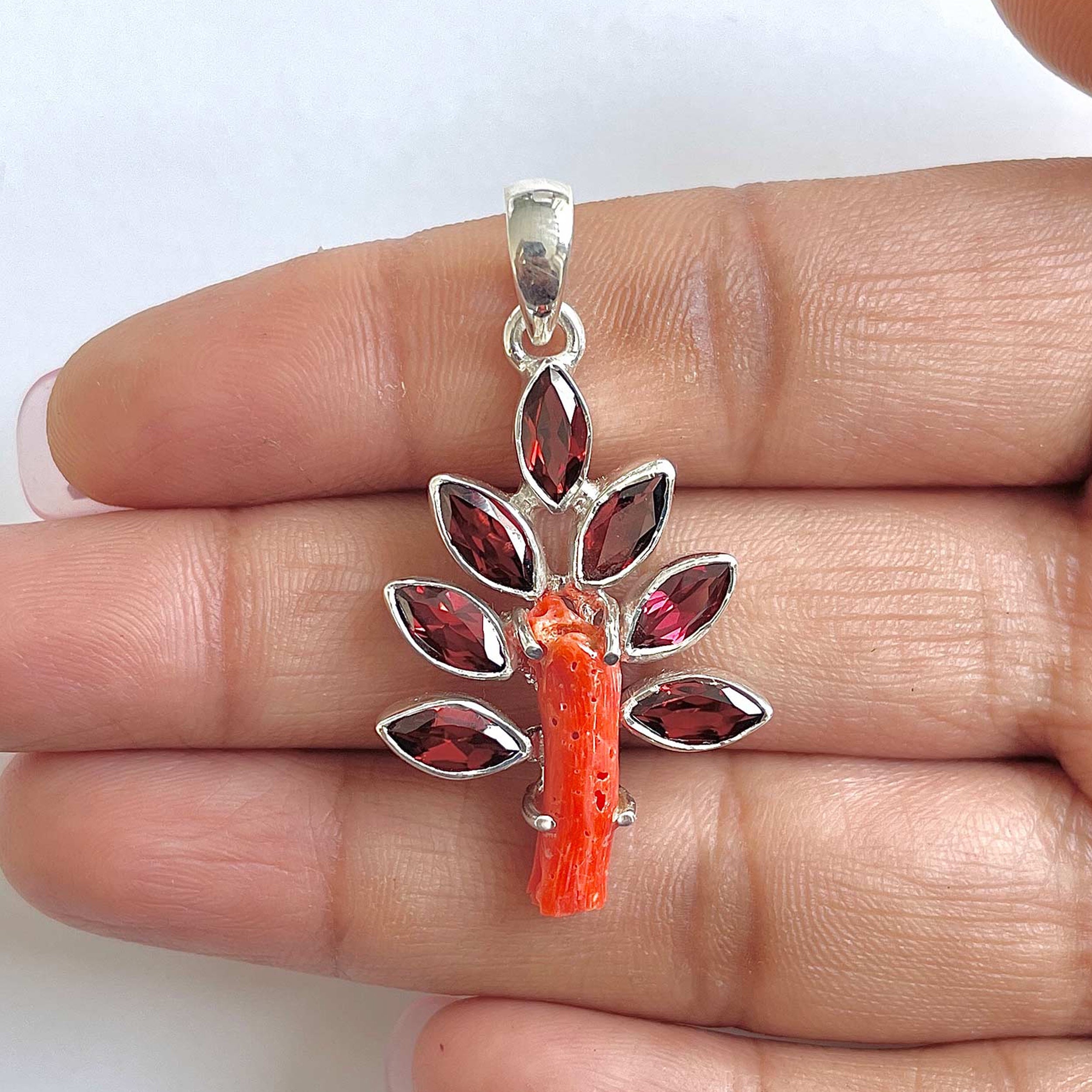 Red Coral Pendant-(COR-1-10)
