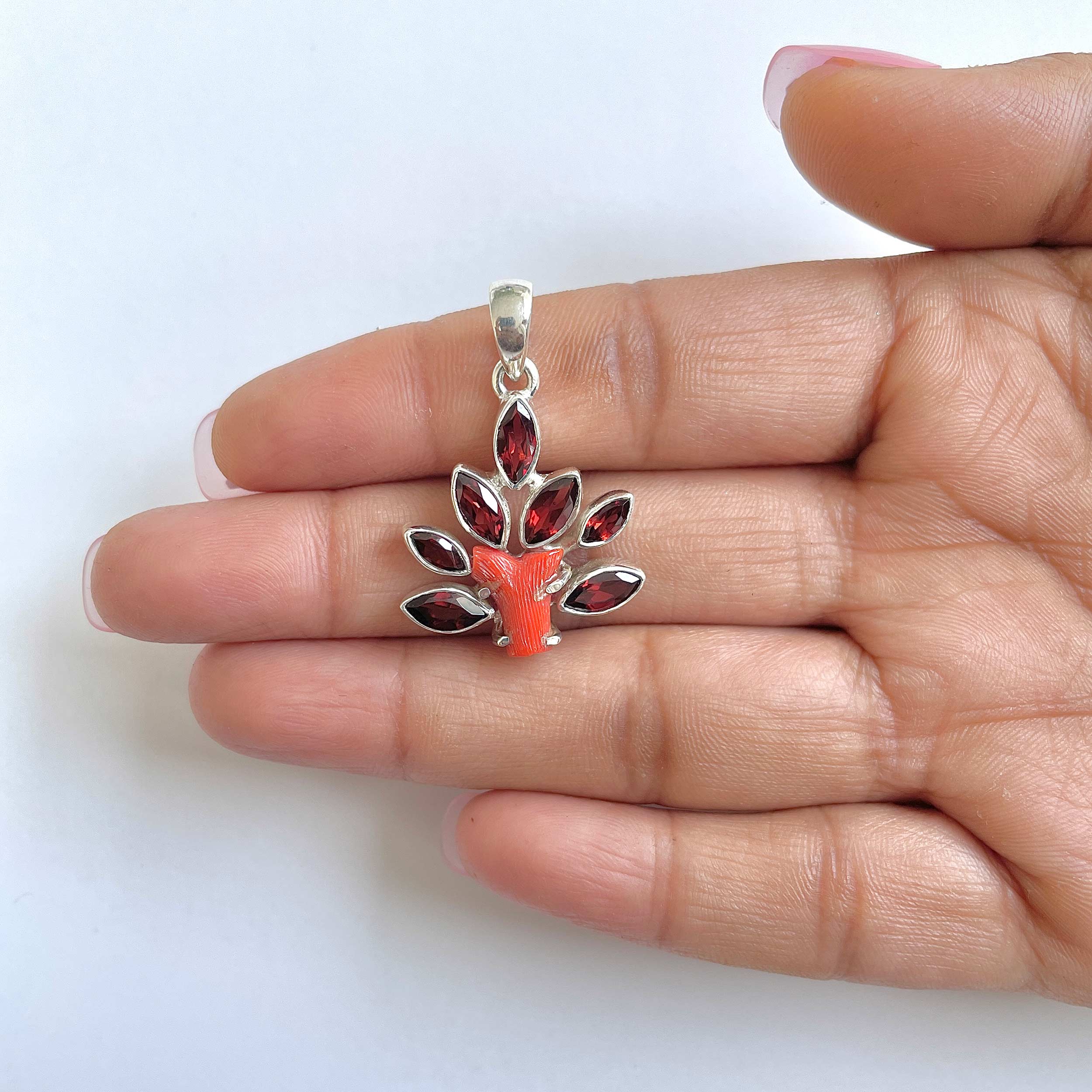 Red Coral Pendant-(COR-1-13)