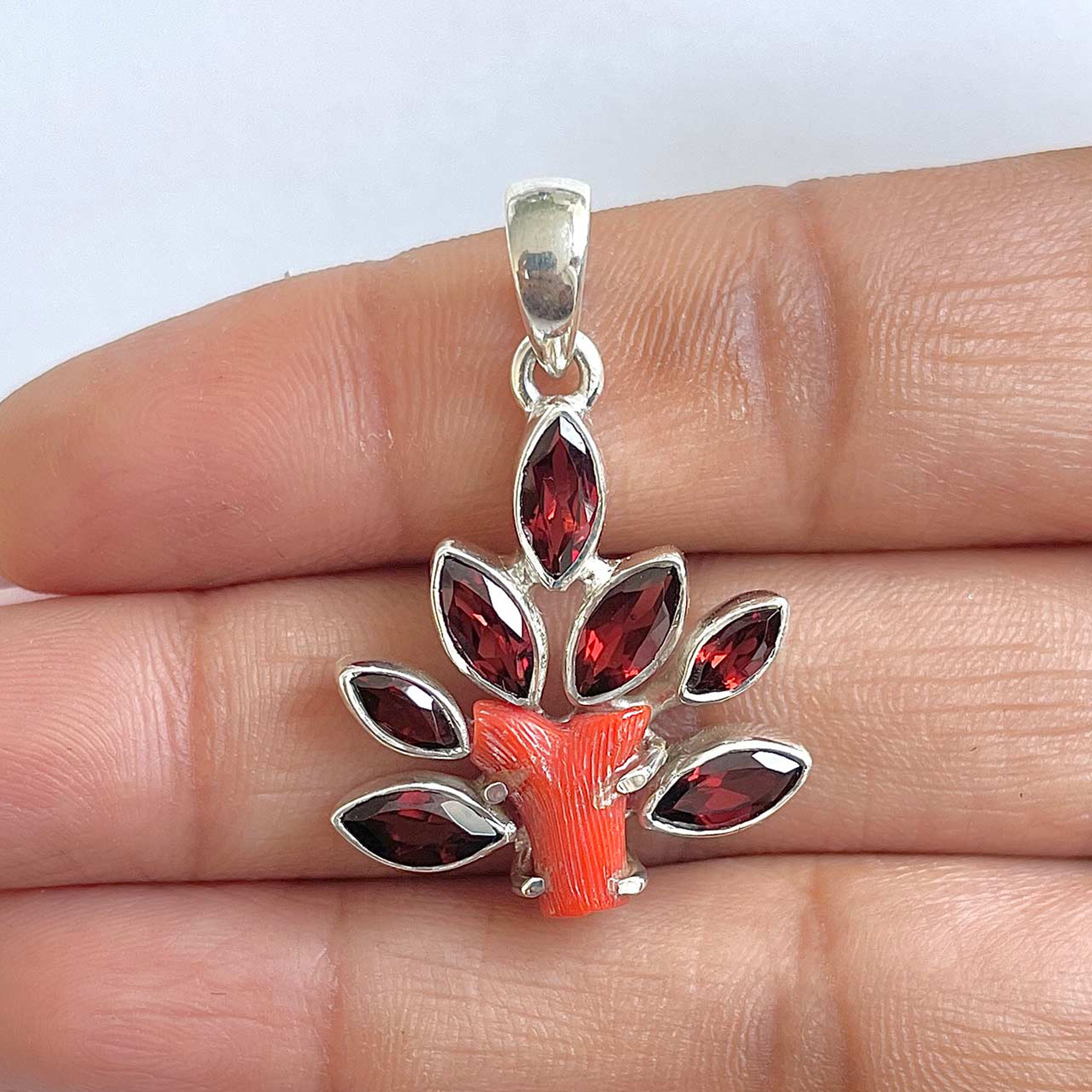 Red Coral Pendant-(COR-1-13)