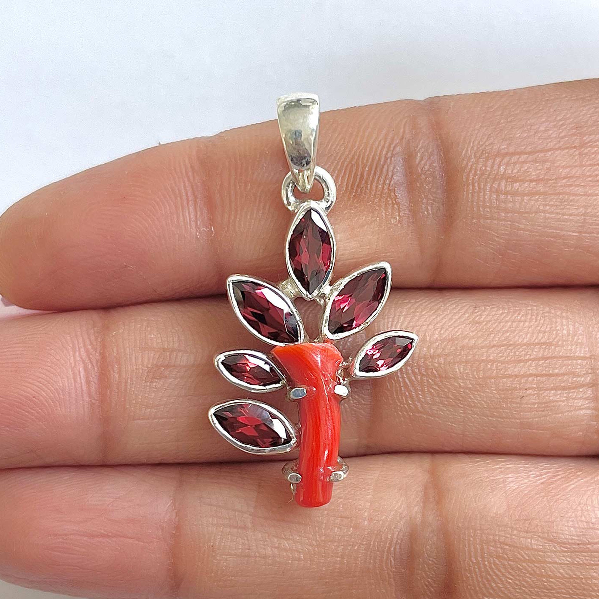 Red Coral Pendant-(COR-1-15)