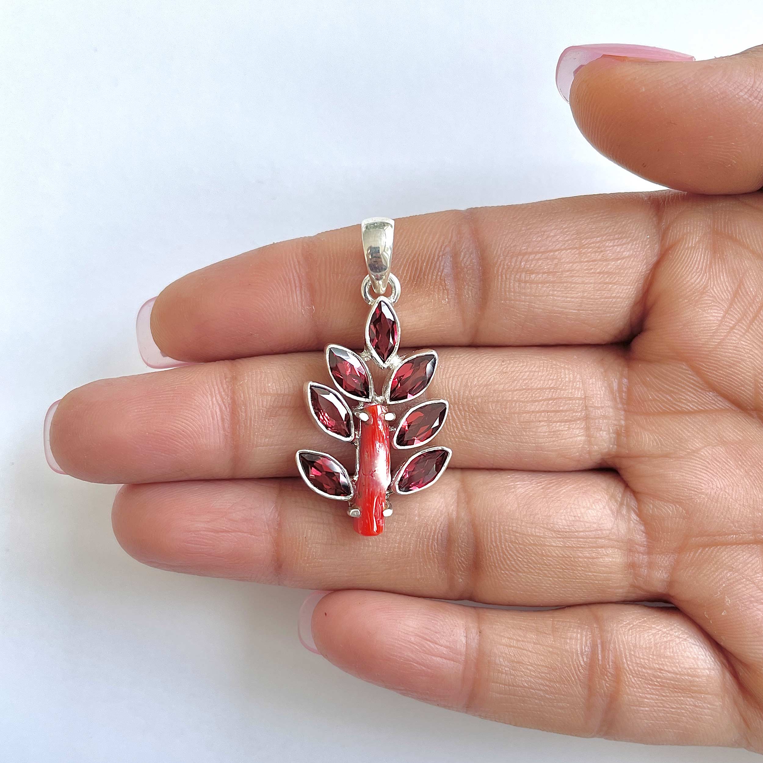 Red Coral Pendant-(COR-1-16)