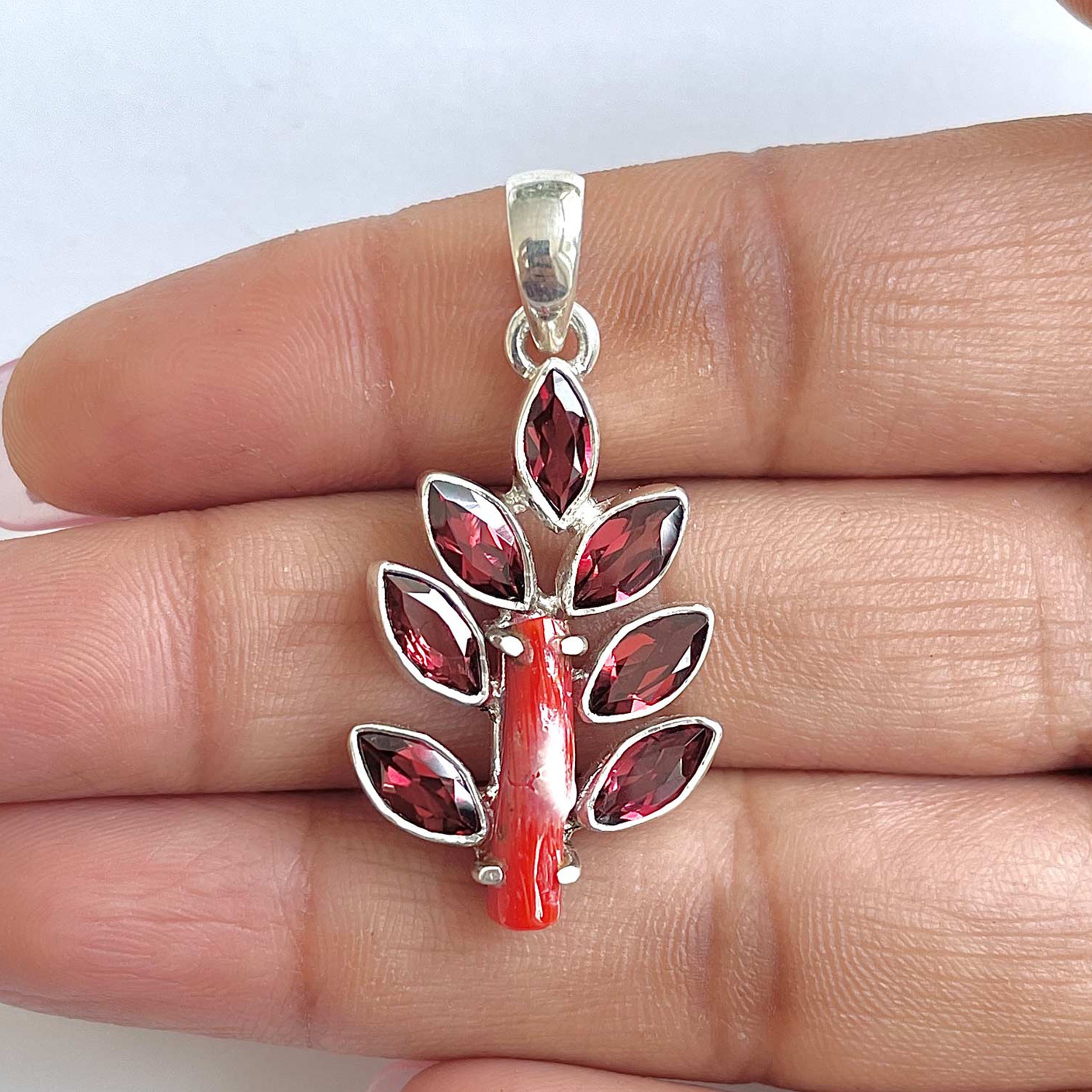 Red Coral Pendant-(COR-1-16)