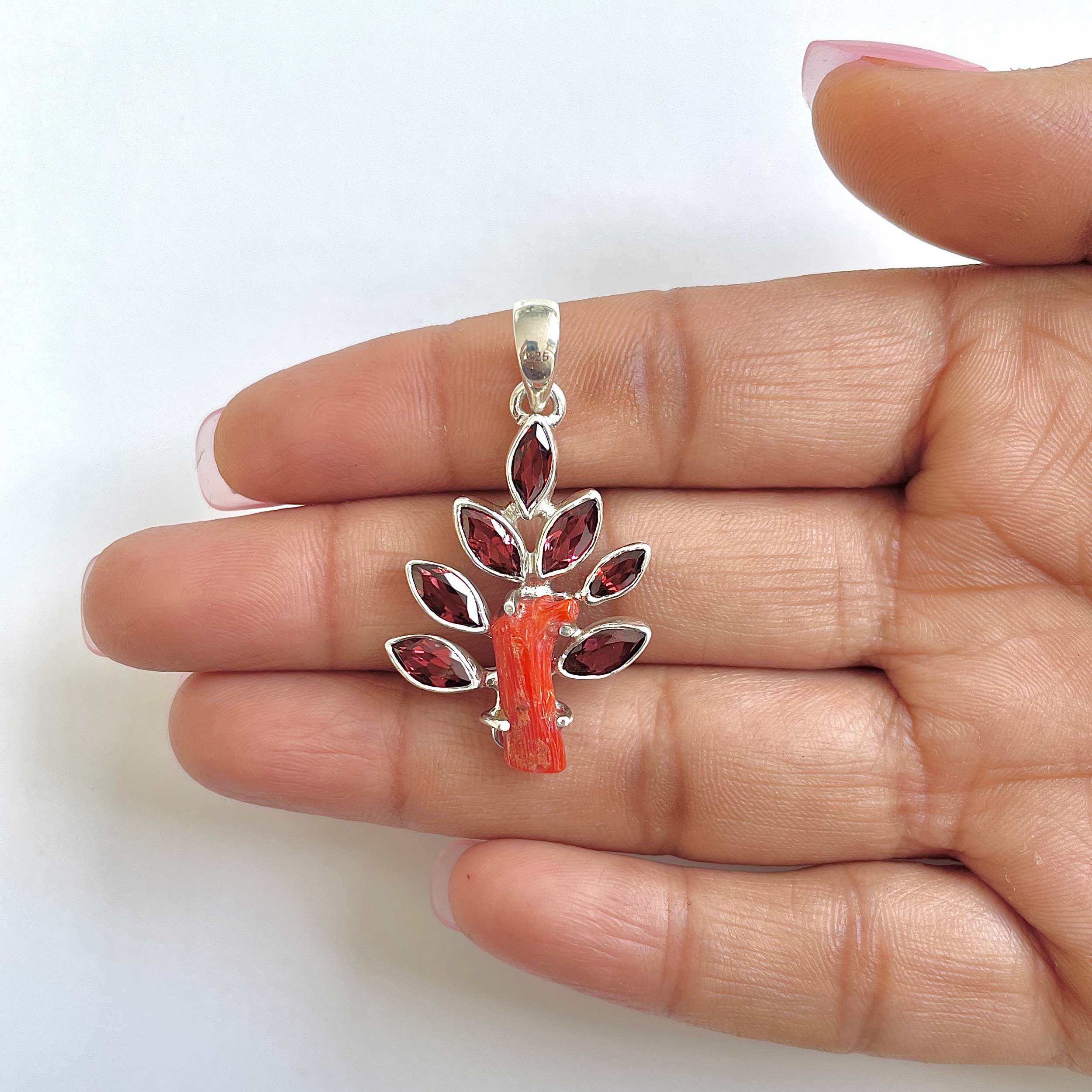 Red Coral Pendant-(COR-1-17)