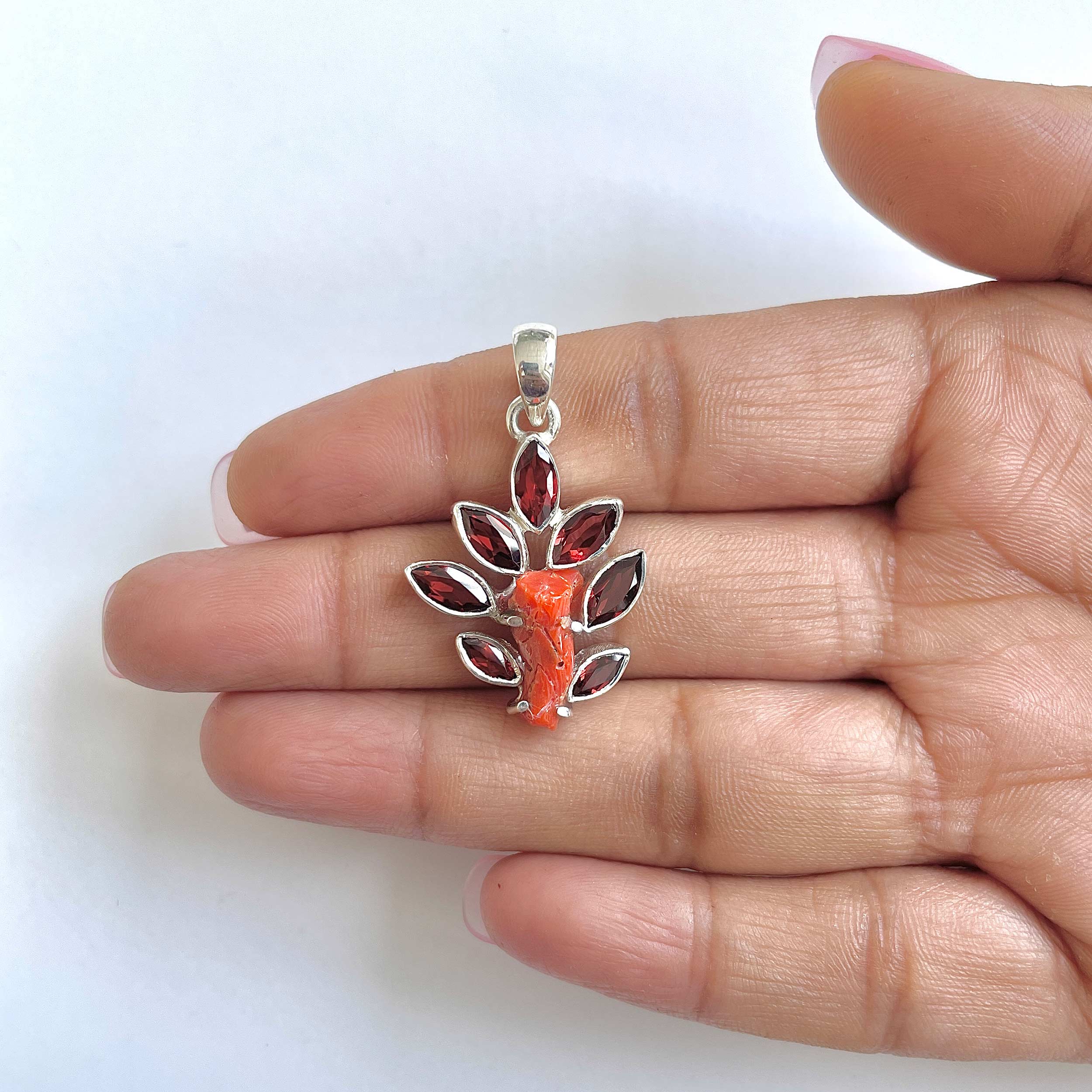 Red Coral Pendant-(COR-1-18)