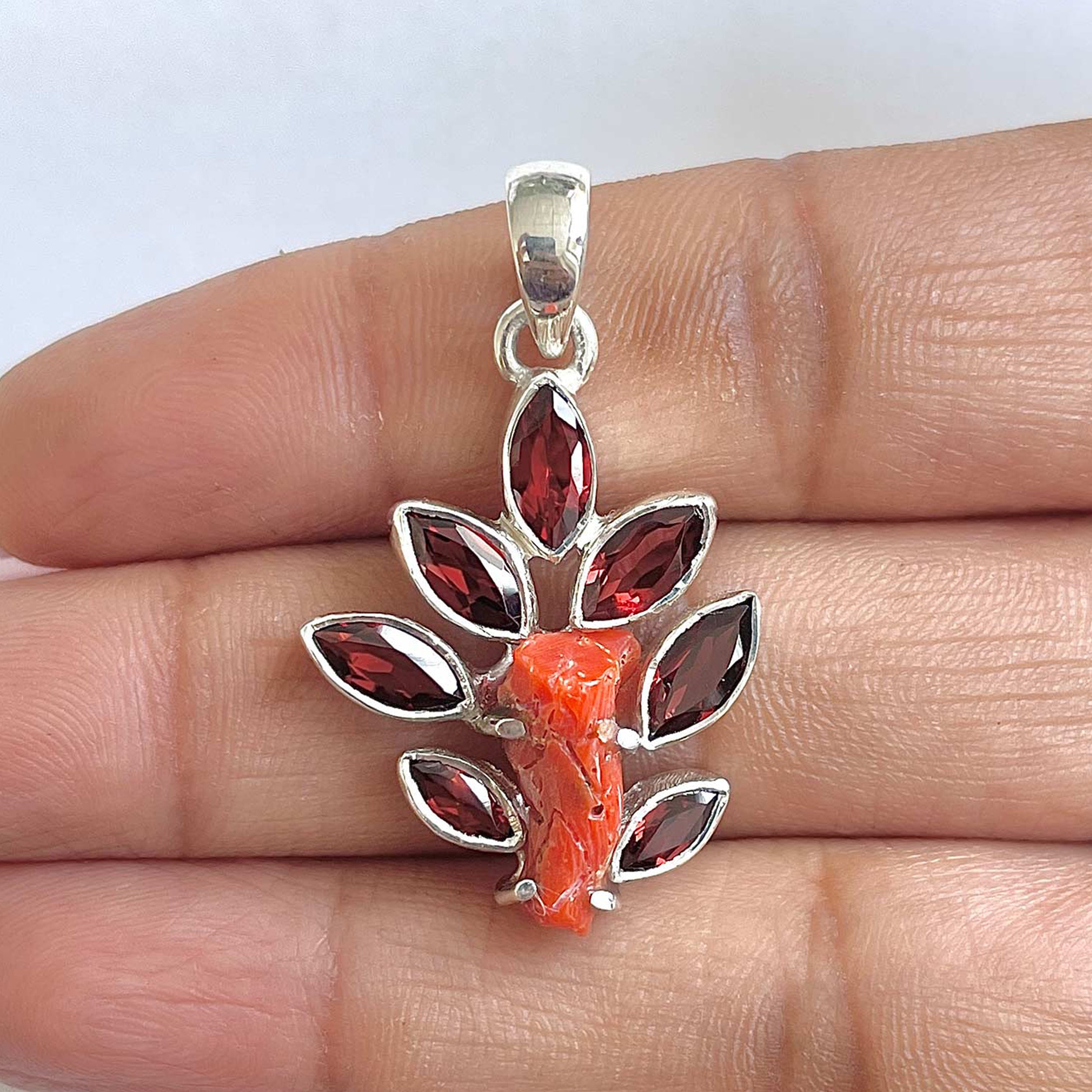 Red Coral Pendant-(COR-1-18)