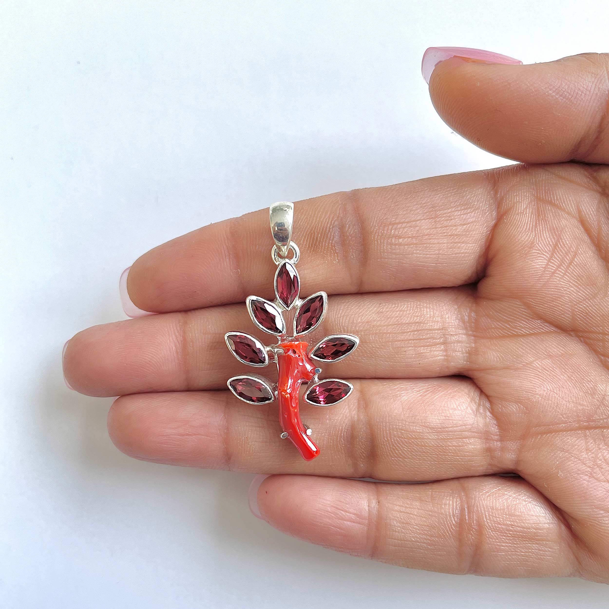 Red Coral Pendant-(COR-1-19)