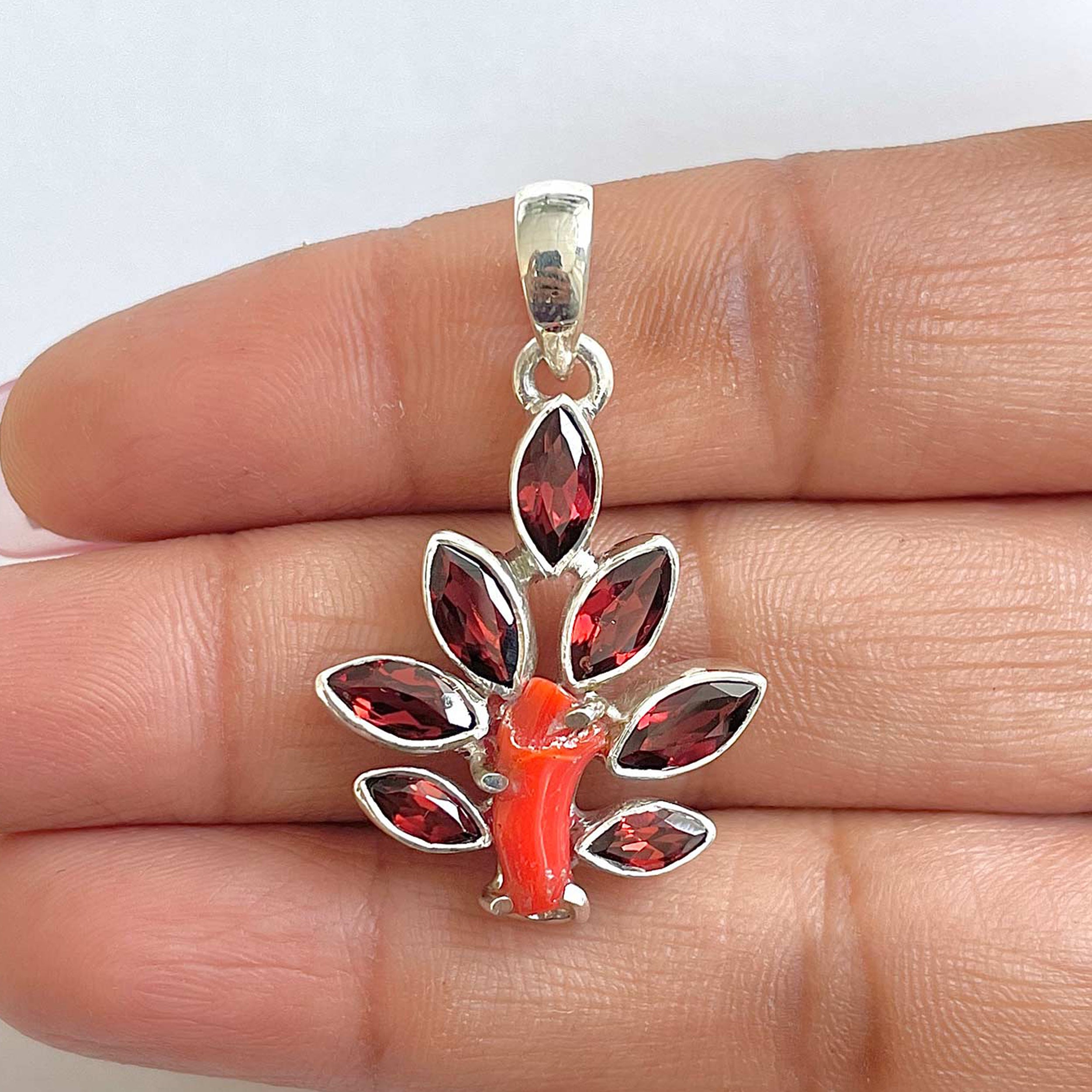 Red Coral Pendant-(COR-1-22)