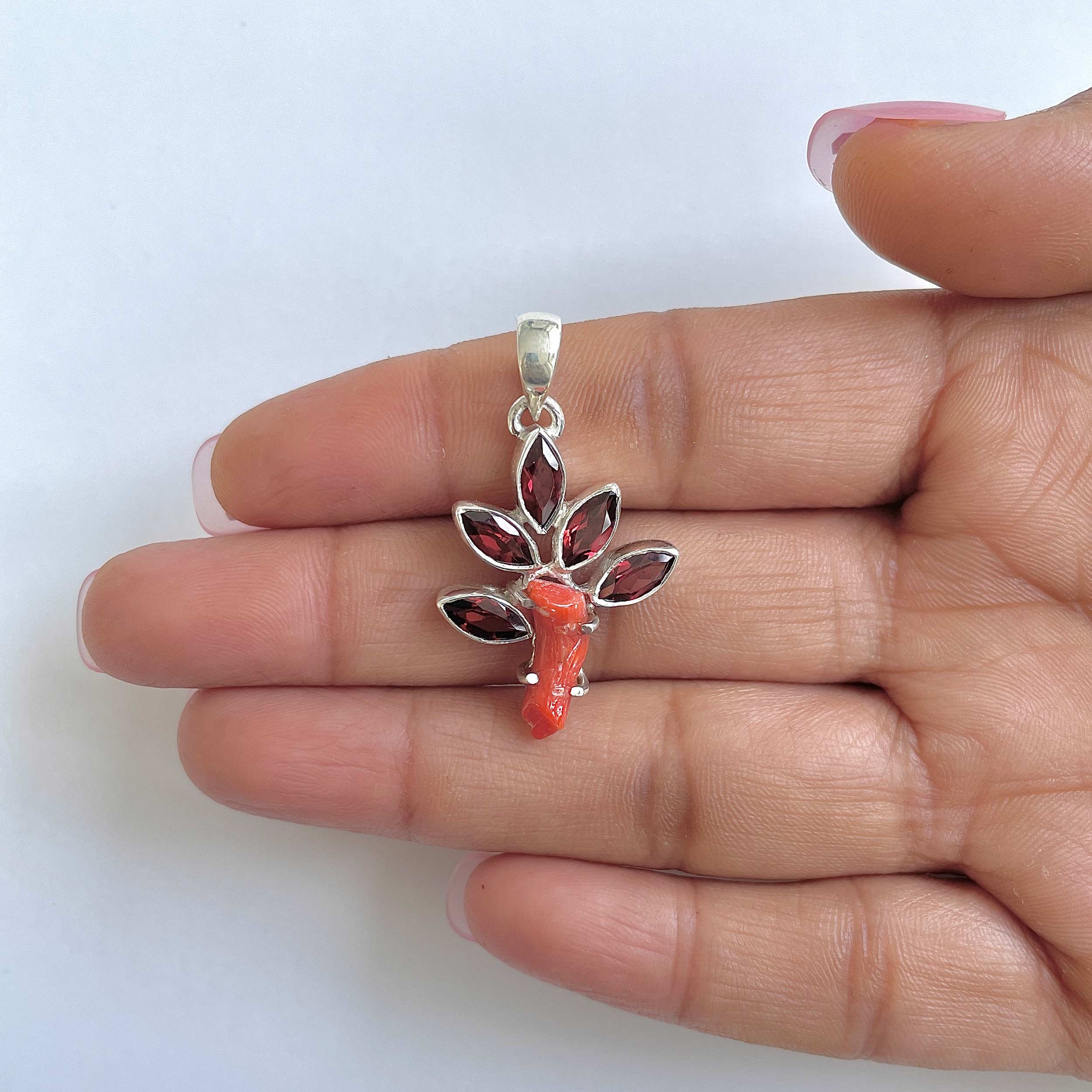 Red Coral Pendant-(COR-1-24)