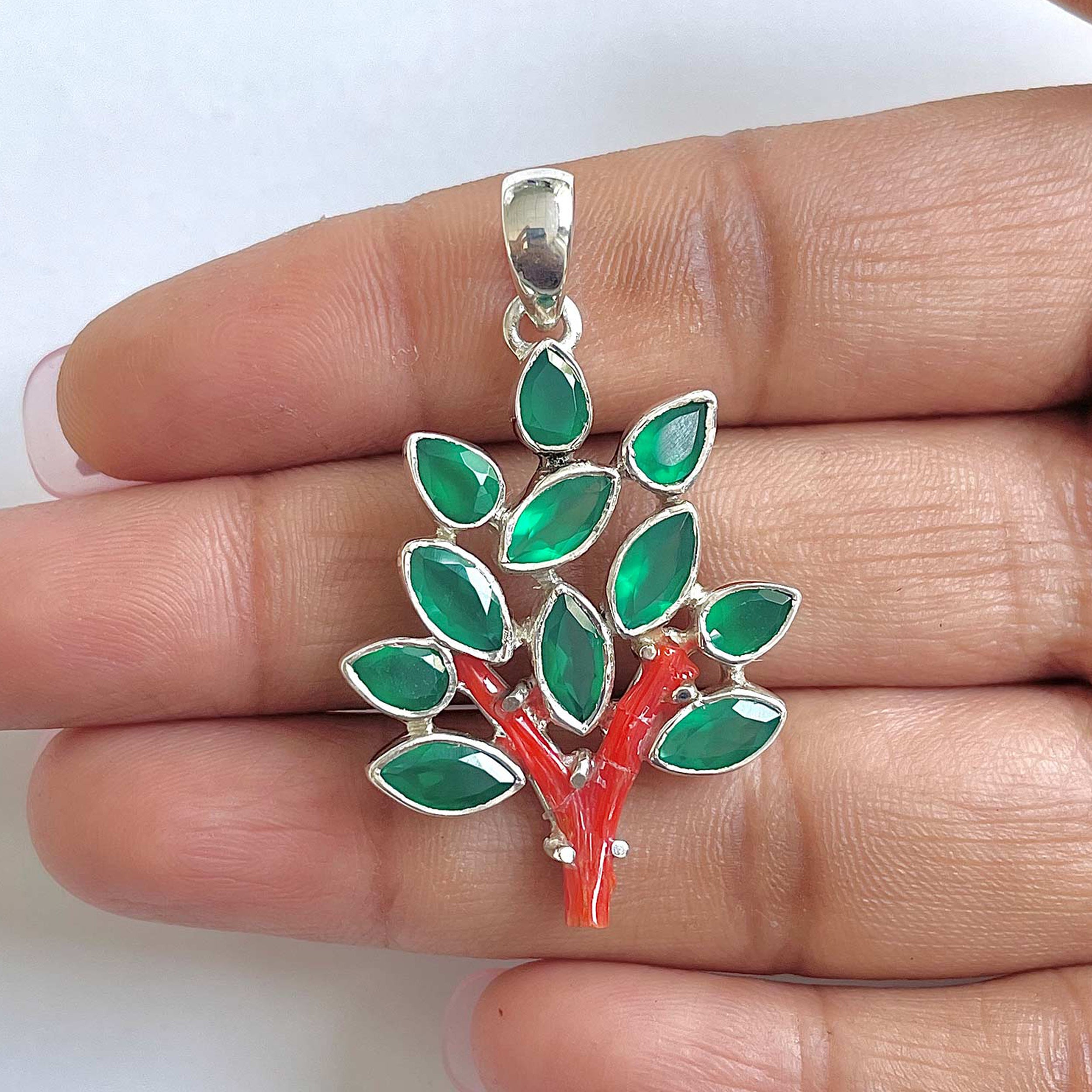 Red Coral Pendant-(COR-1-27)