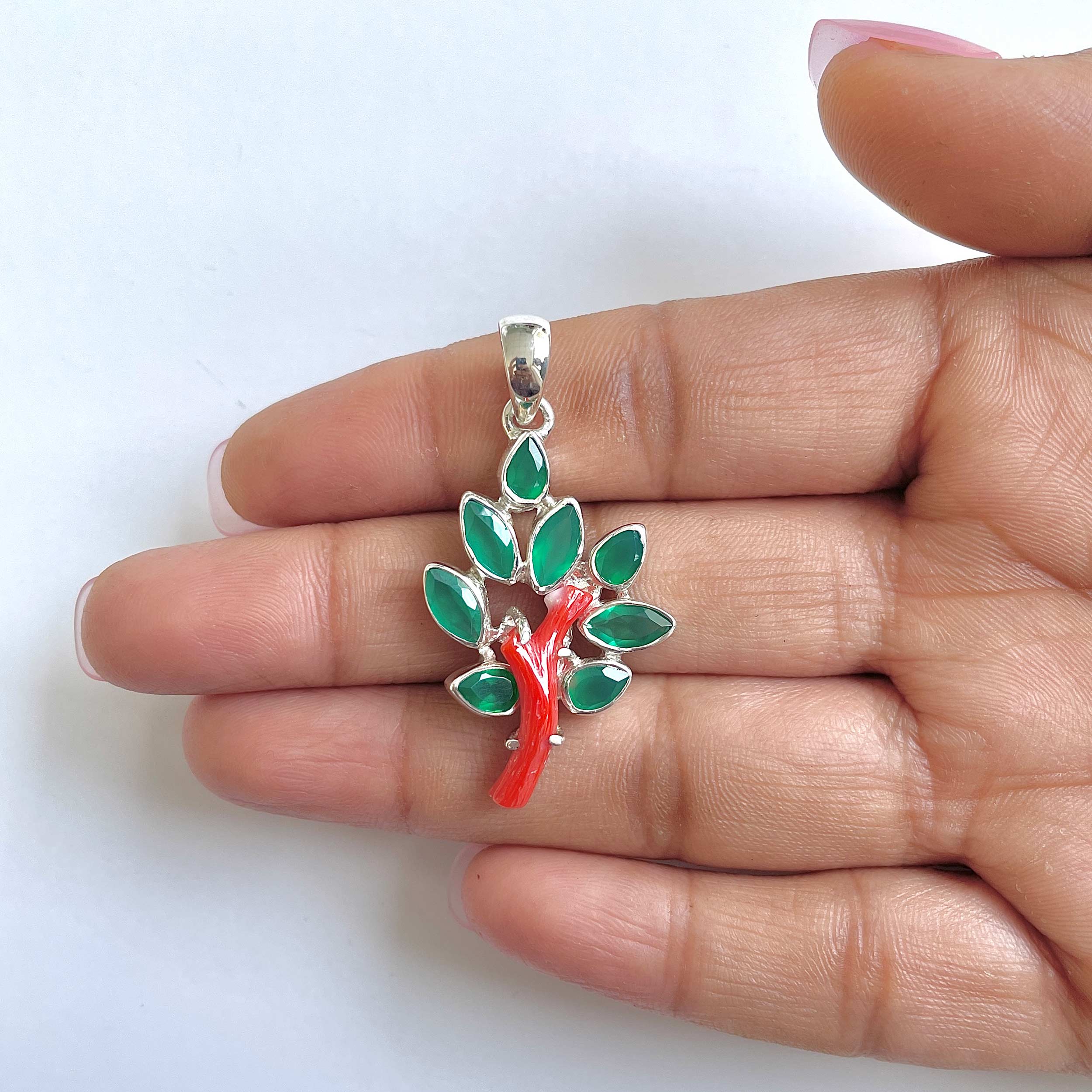 Red Coral Pendant-(COR-1-28)