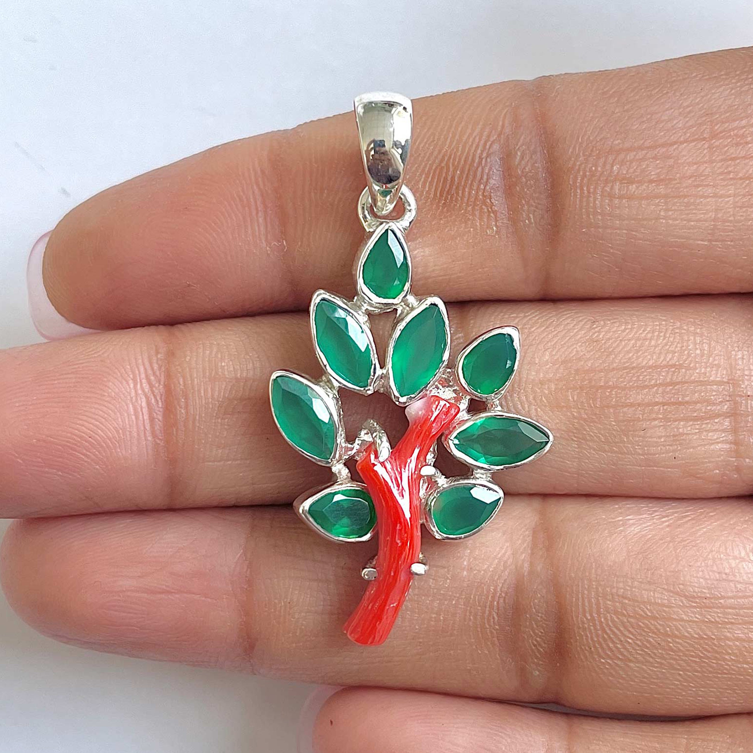 Red Coral Pendant-(COR-1-28)