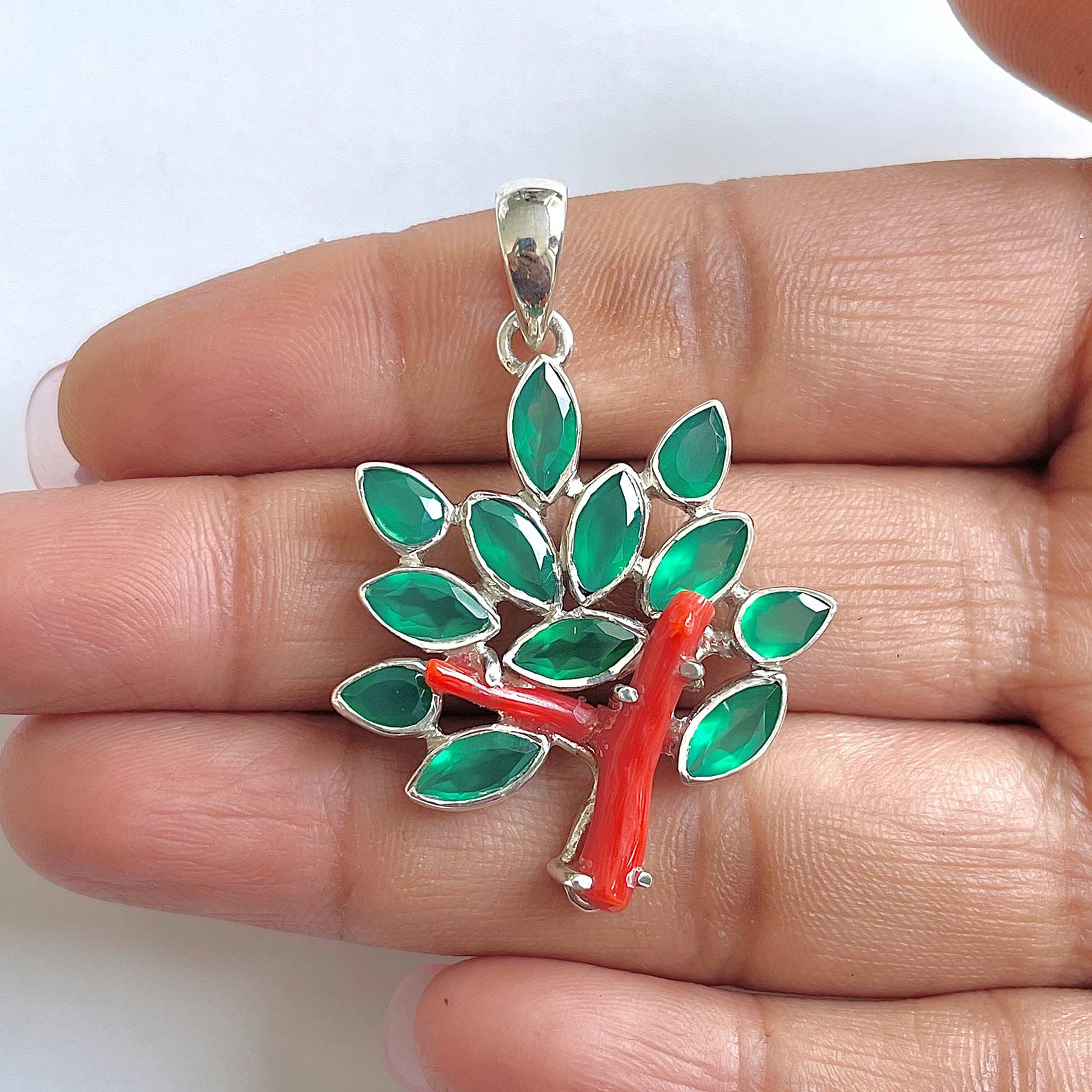 Red Coral Pendant-(COR-1-29)