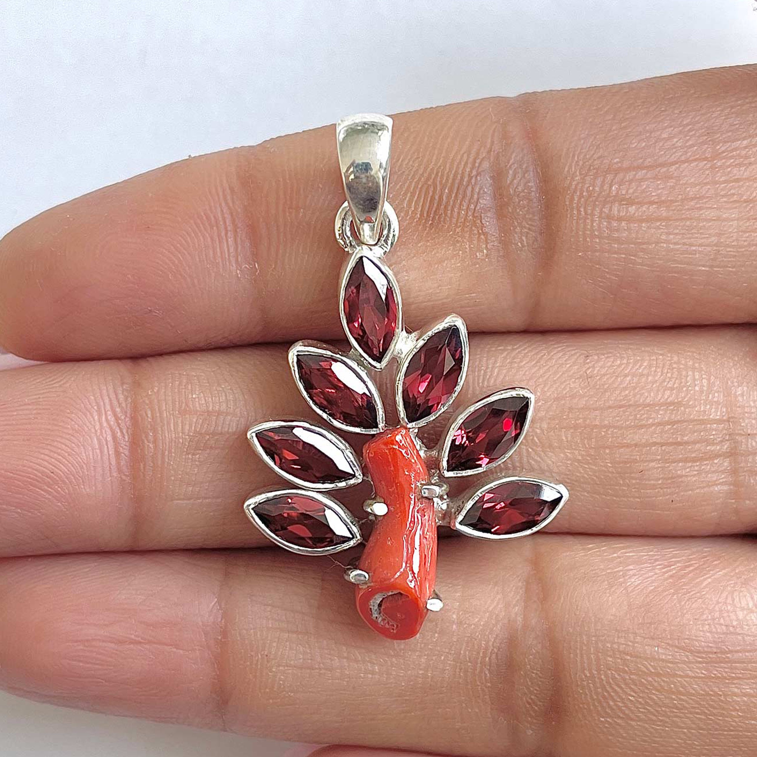 Red Coral Pendant-(COR-1-3)
