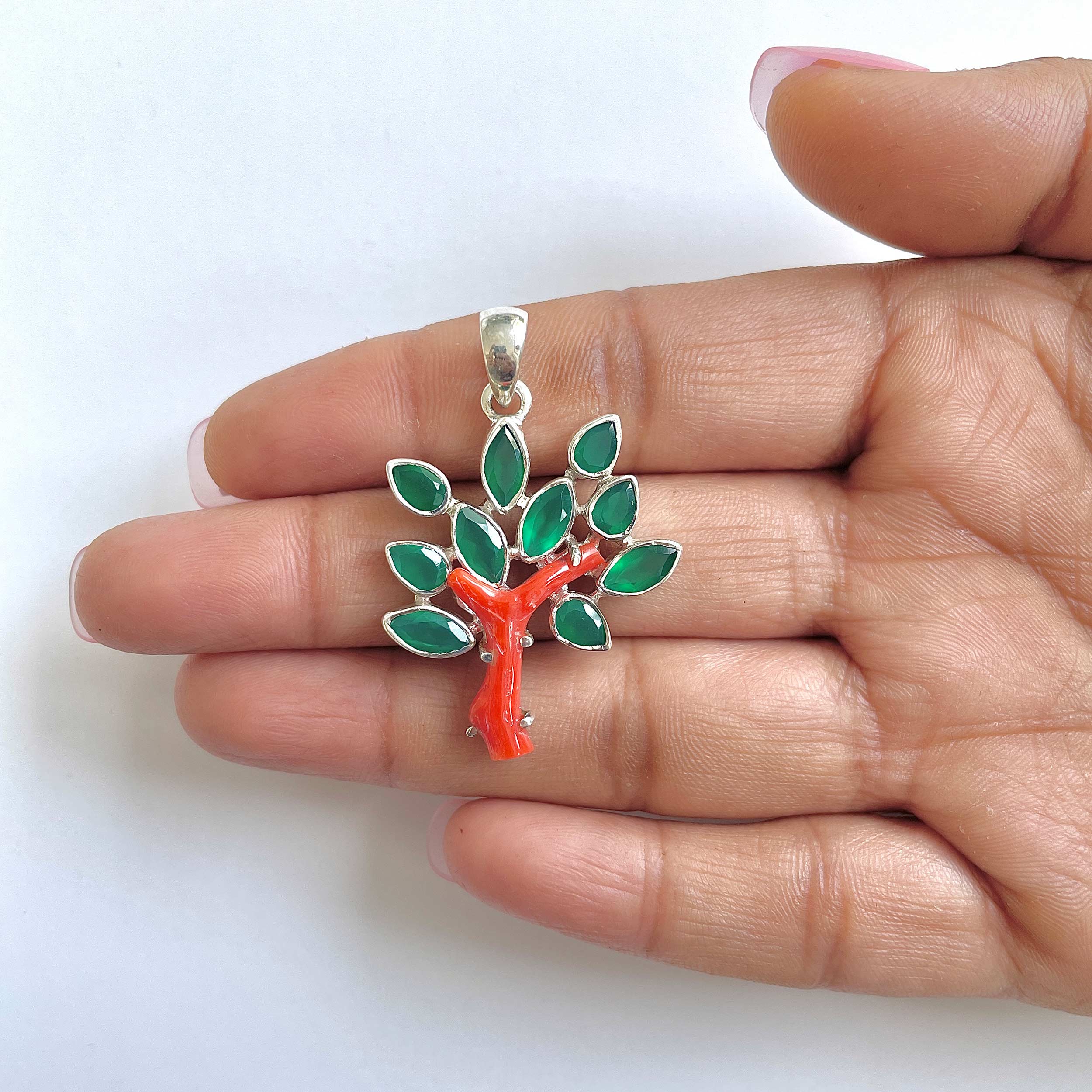 Red Coral Pendant-(COR-1-35)