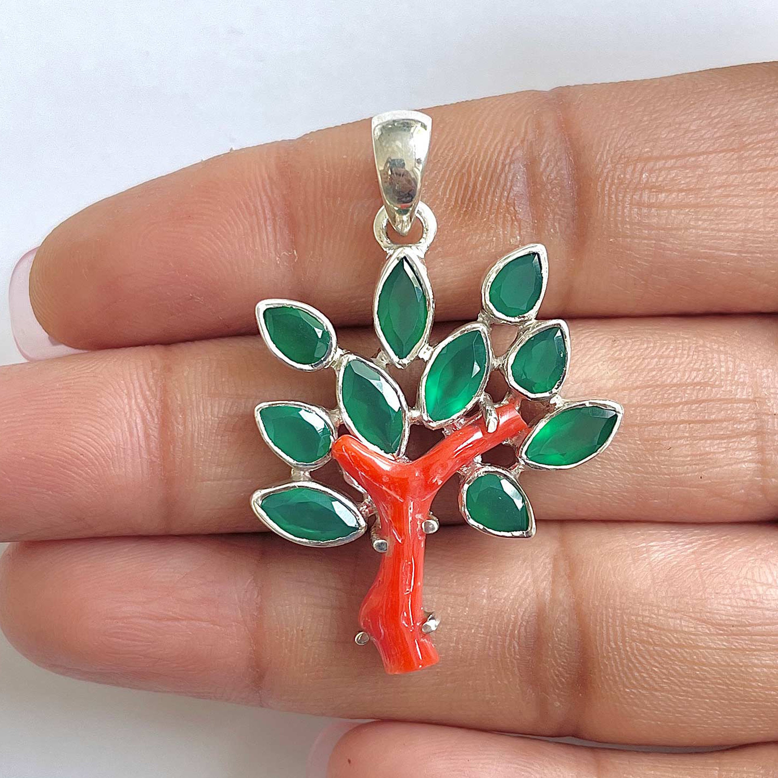 Red Coral Pendant-(COR-1-35)