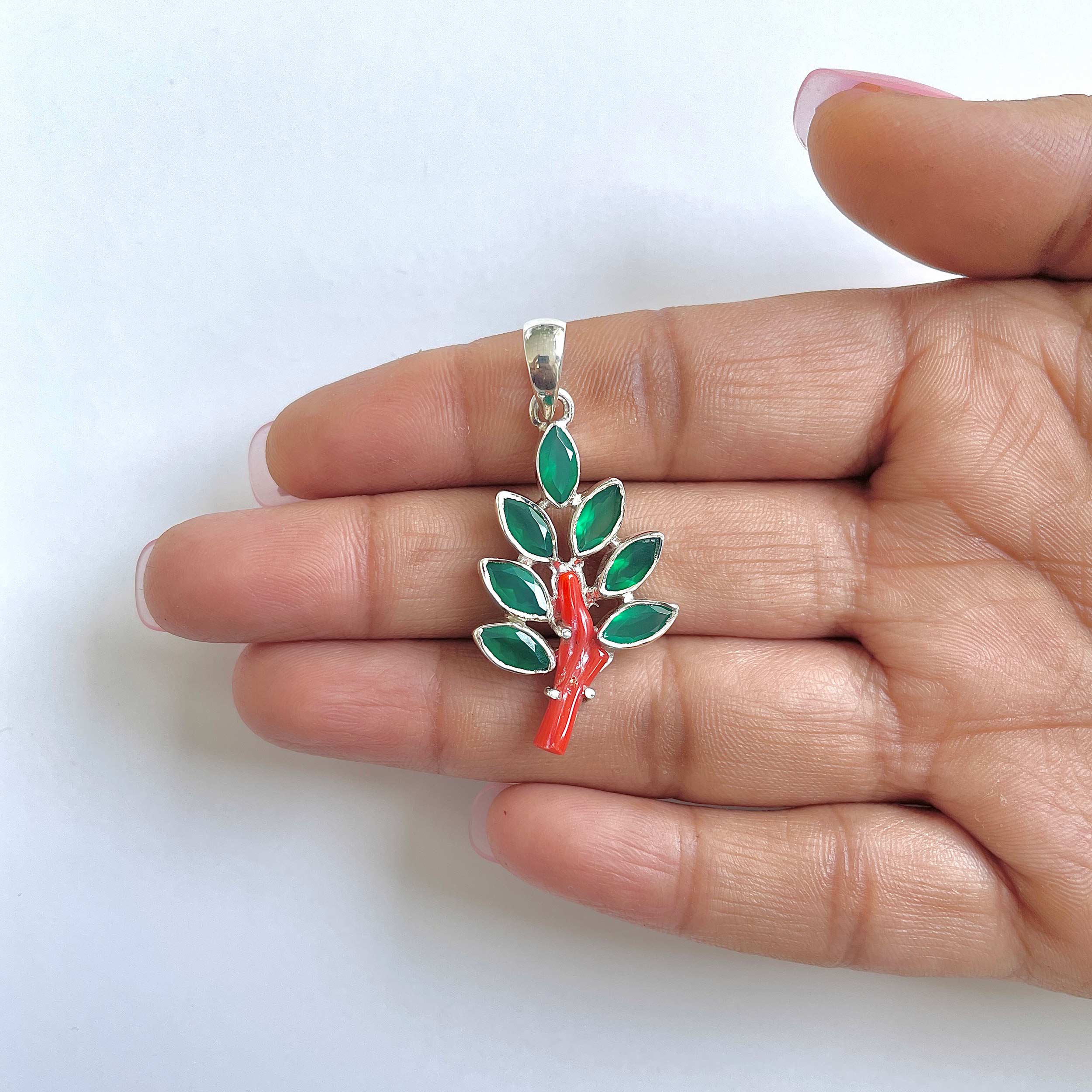 Red Coral Pendant-(COR-1-36)