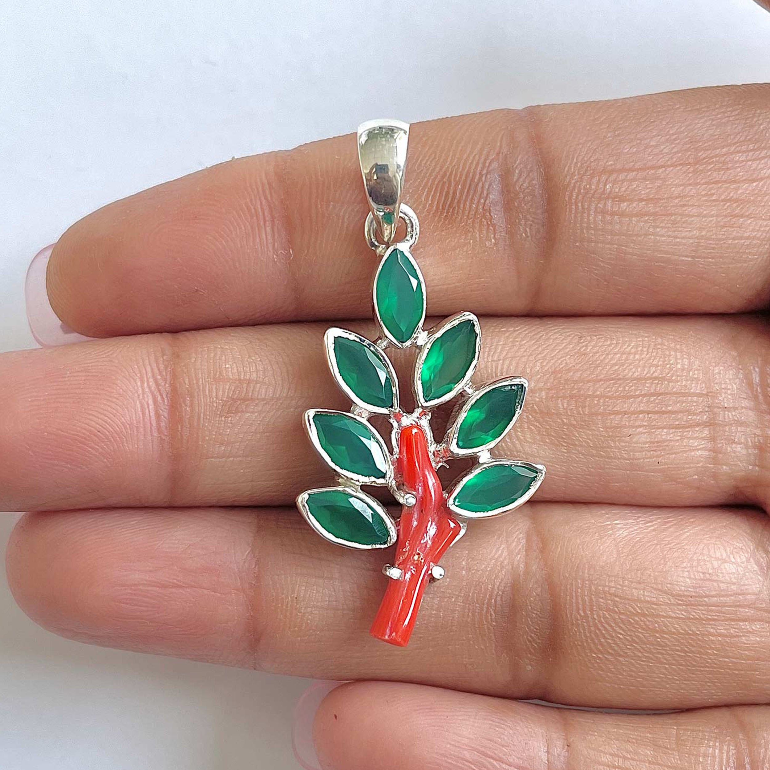 Red Coral Pendant-(COR-1-36)