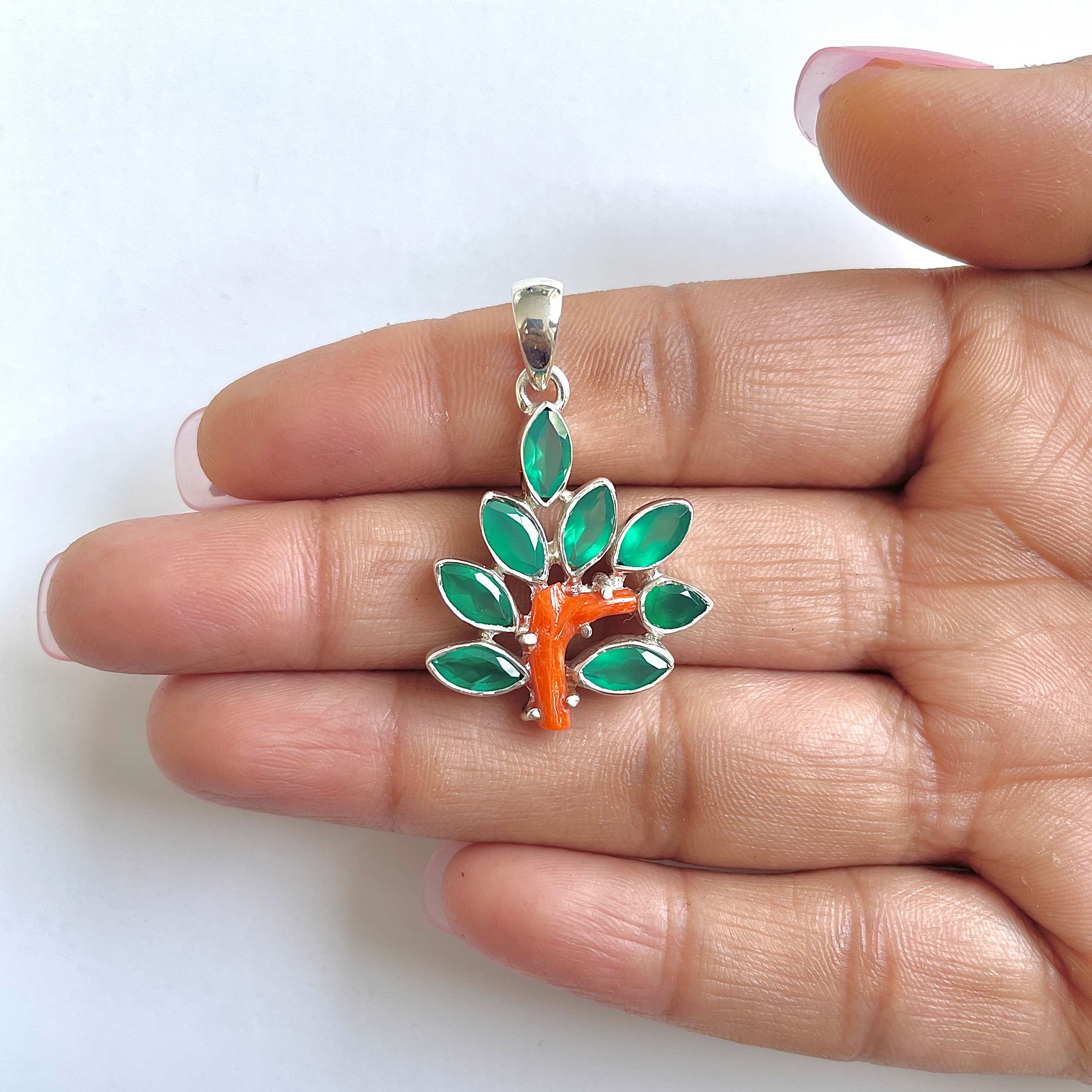 Red Coral Pendant-(COR-1-37)