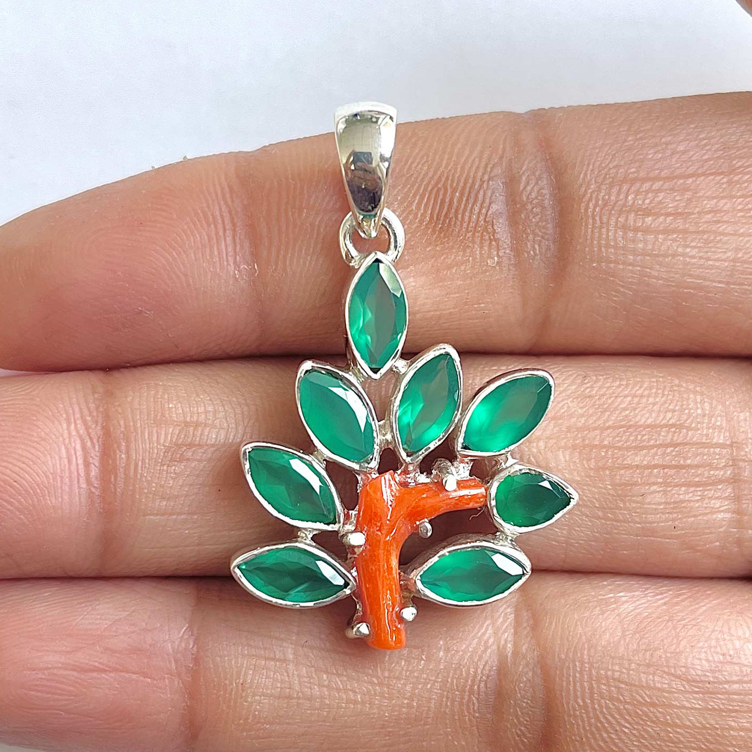 Red Coral Pendant-(COR-1-37)