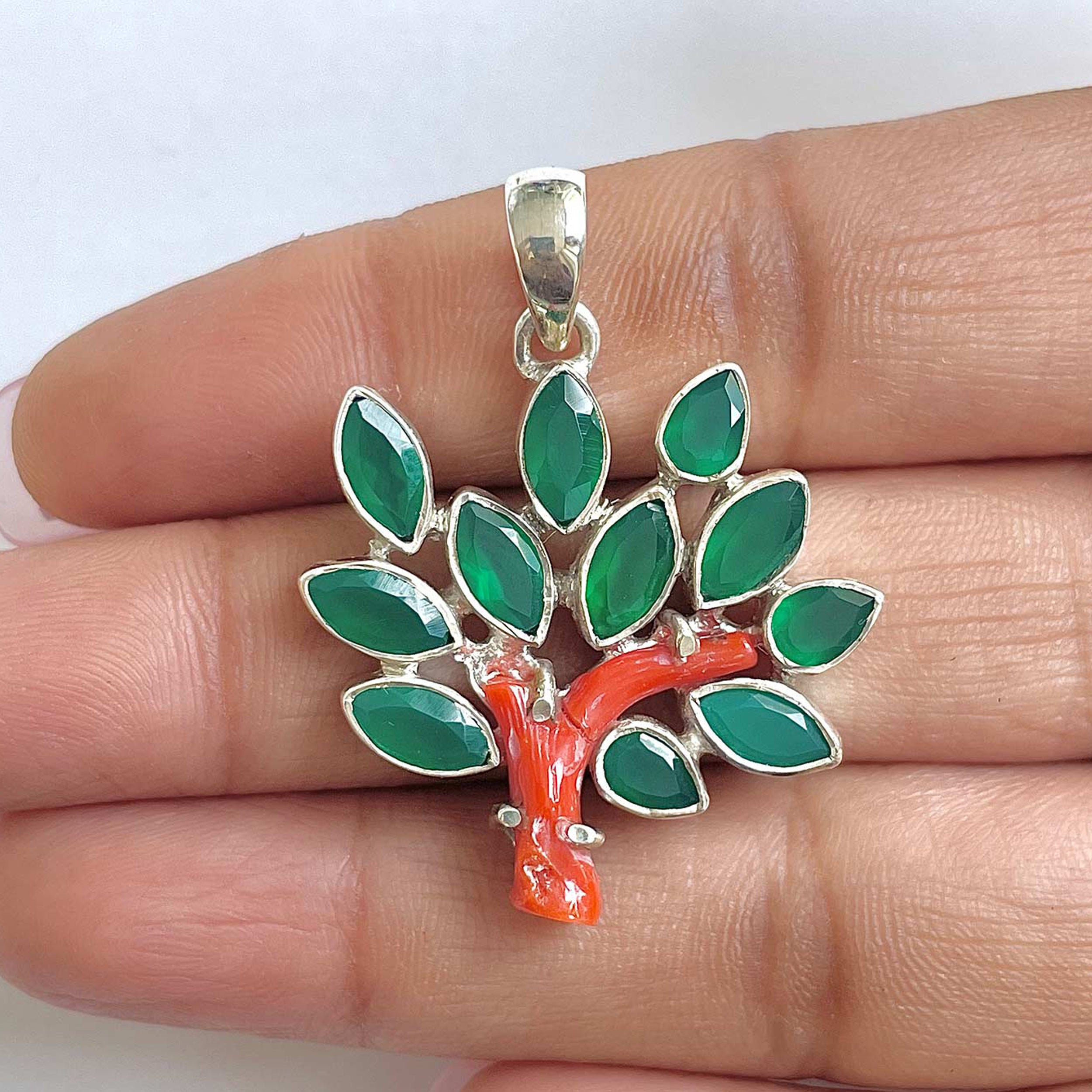 Red Coral Pendant-(COR-1-39)