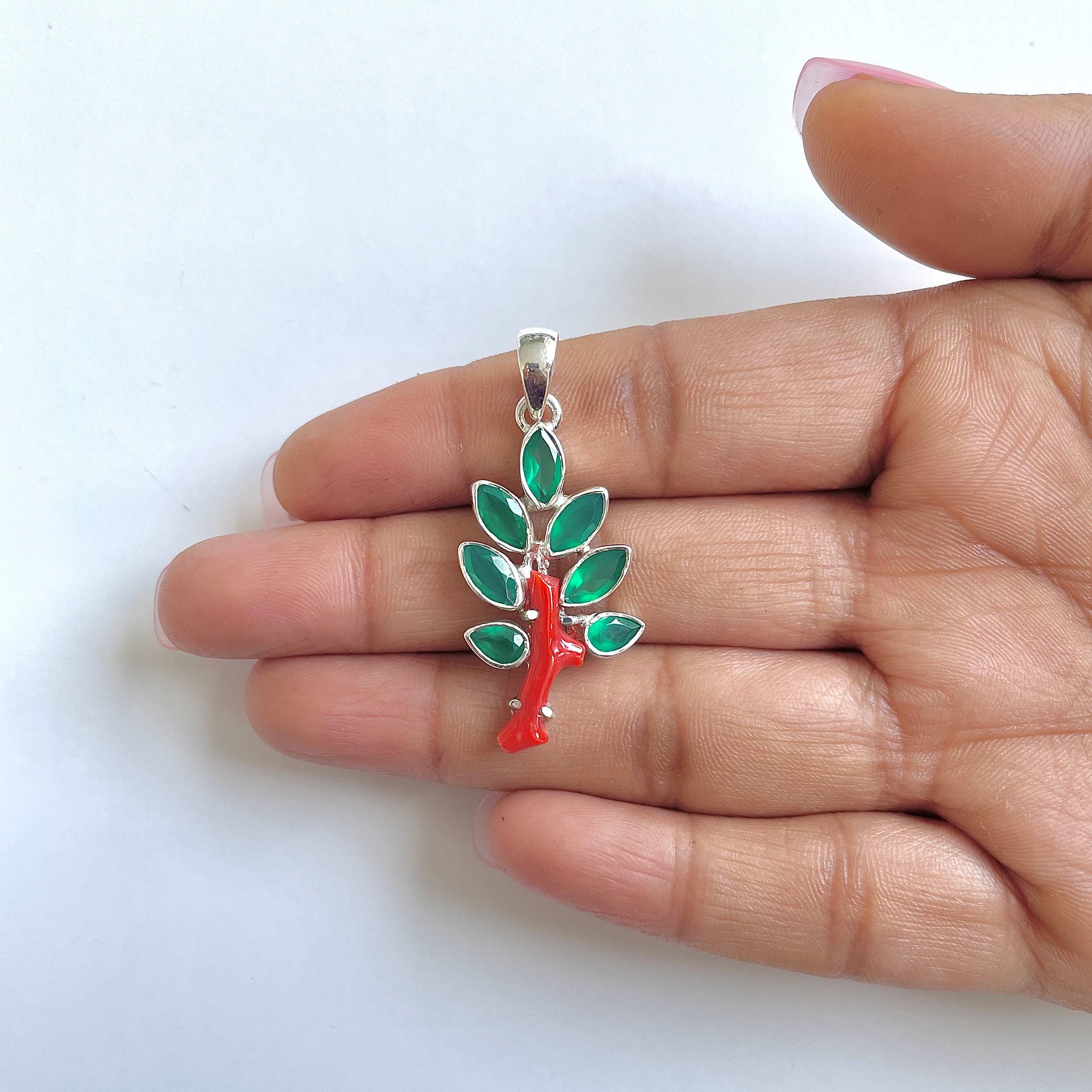 Red Coral Pendant-(COR-1-43)